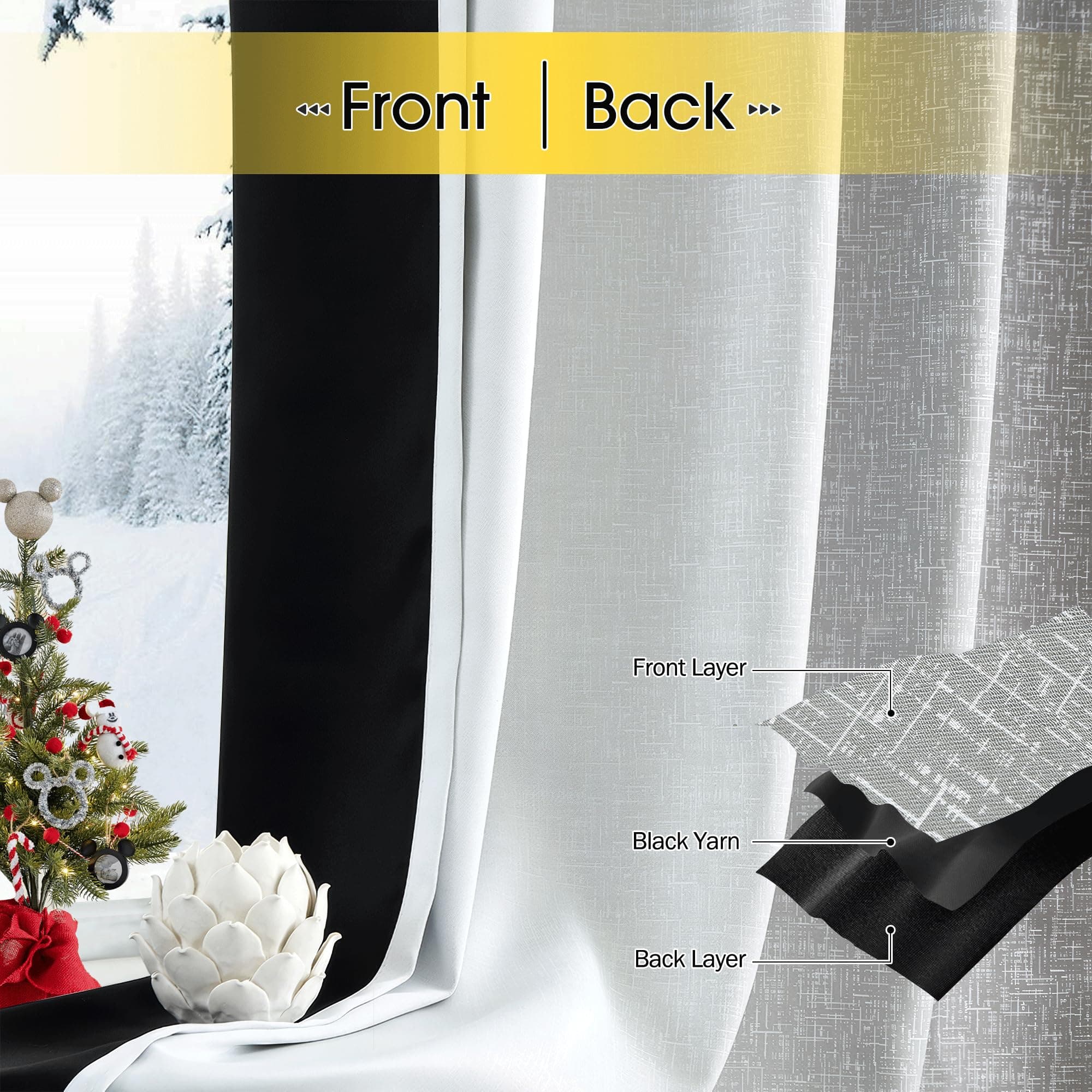 Geomoroccan Ombre 100% Blackout Curtains 90 Inches Long 2 Panels for Bedroom Liv - Thumbnail 8