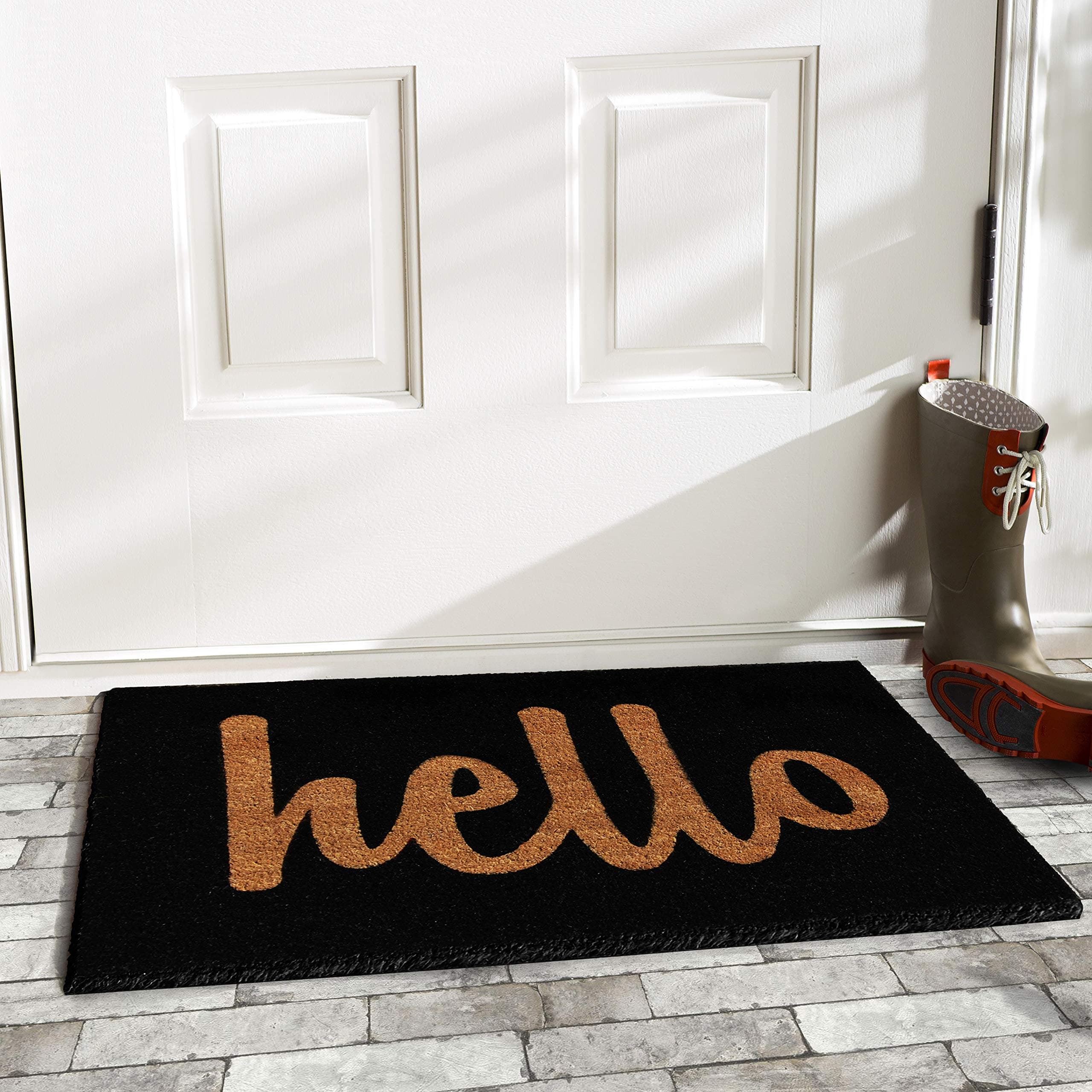 Calloway Mills AZ100232436BNS Hello Doormat, 24" x 36", Black/Natural - Thumbnail 2