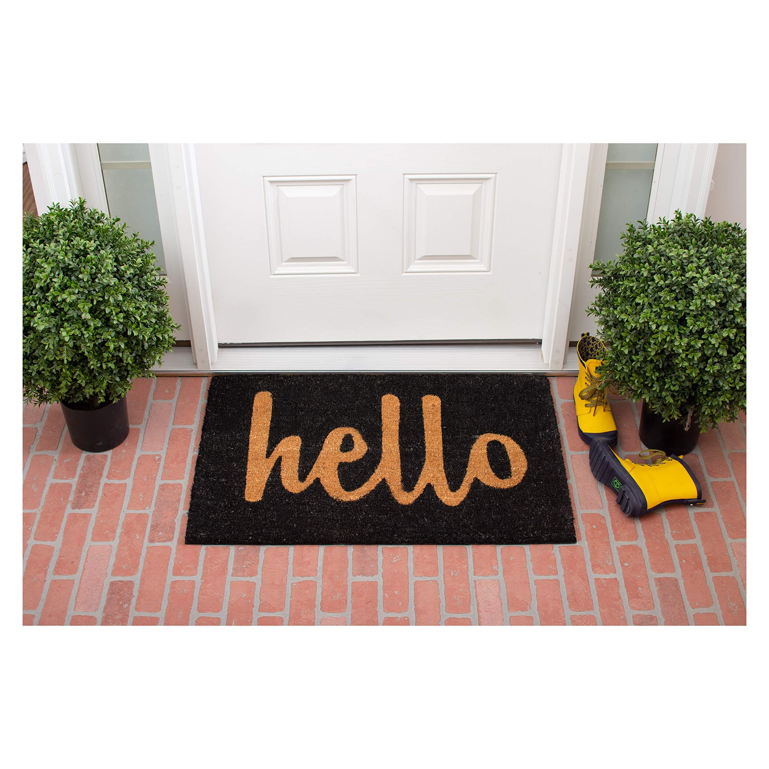 Calloway Mills AZ100232436BNS Hello Doormat, 24" x 36", Black/Natural - Thumbnail 4