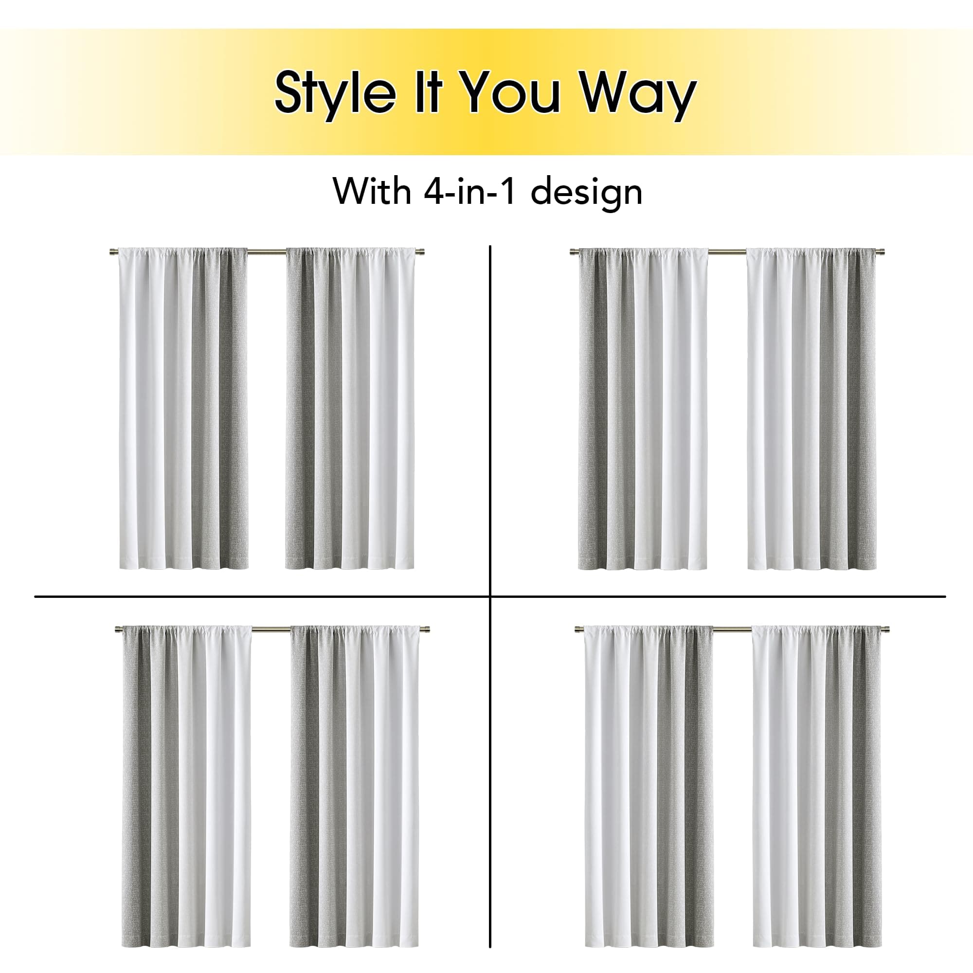 Geomoroccan Ombre 100% Blackout Curtains 90 Inches Long 2 Panels for Bedroom Liv - Thumbnail 6