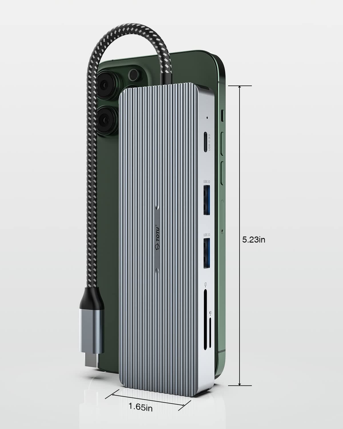 TOTU 9-in-1 USB C Hub Docking Station 4K HDMI 3 USB 3.0 SD/TF Reader Power - Thumbnail 9