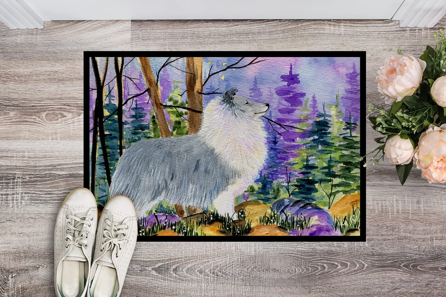 Caroline's Treasures SS8636MAT Sheltie Doormat 18x27 Front Door Mat Indoor Outdo - Thumbnail 2