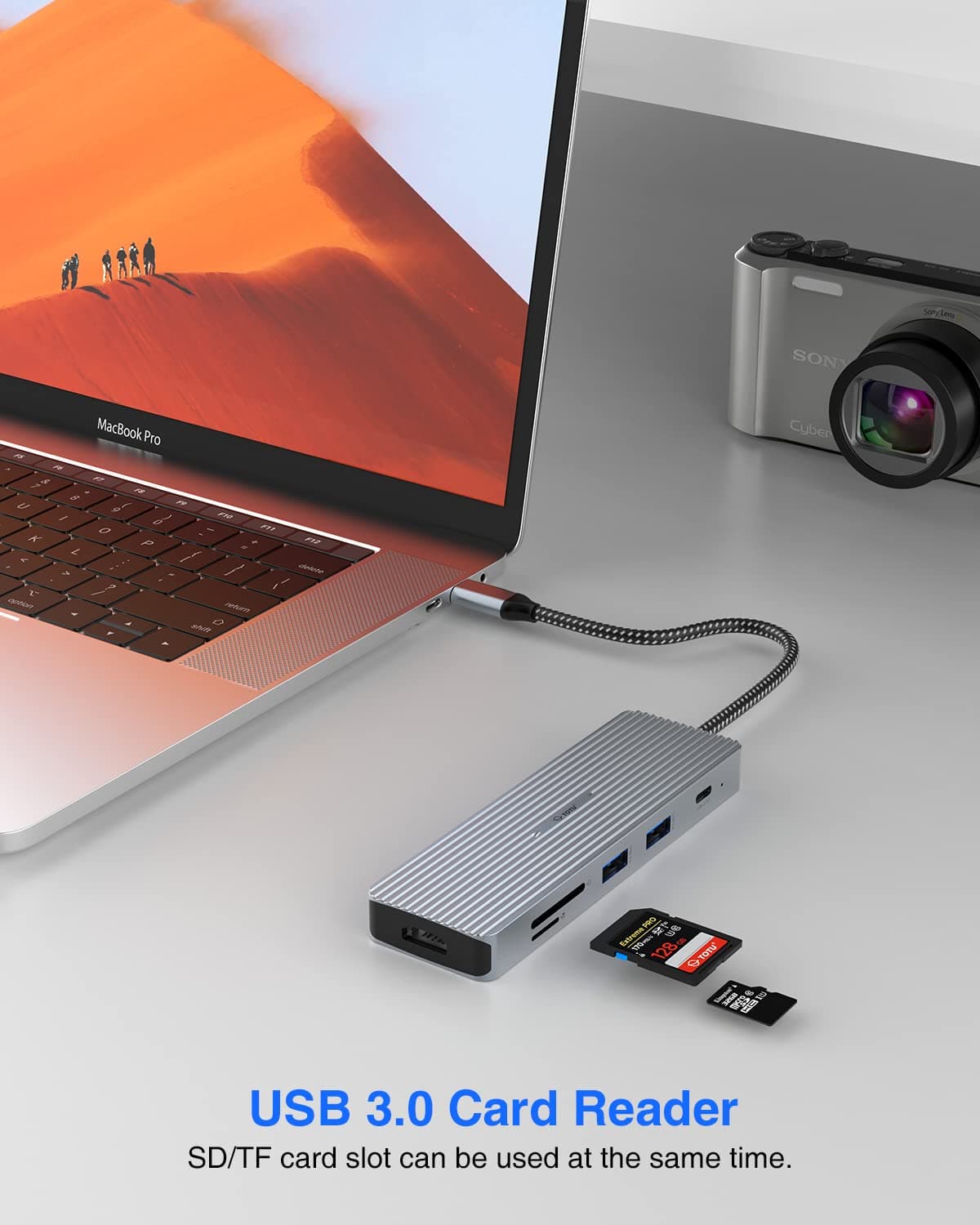 TOTU 9-in-1 USB C Hub Docking Station 4K HDMI 3 USB 3.0 SD/TF Reader Power - Thumbnail 7