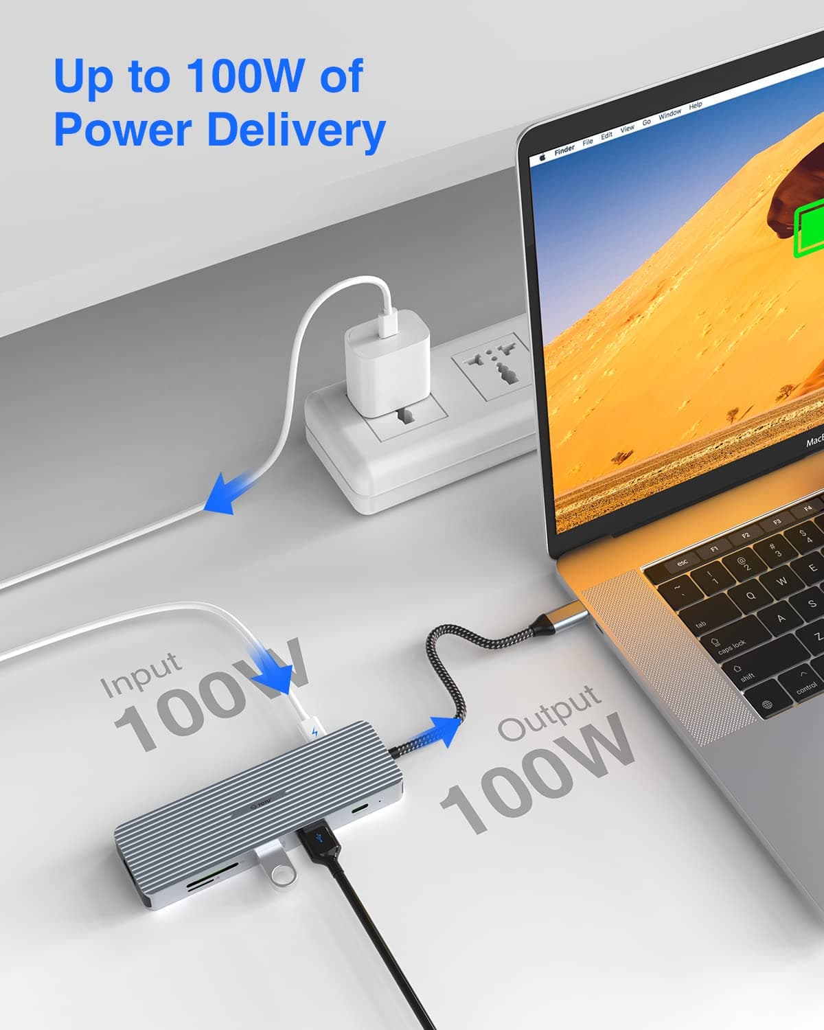 TOTU 9-in-1 USB C Hub Docking Station 4K HDMI 3 USB 3.0 SD/TF Reader Power - Thumbnail 5