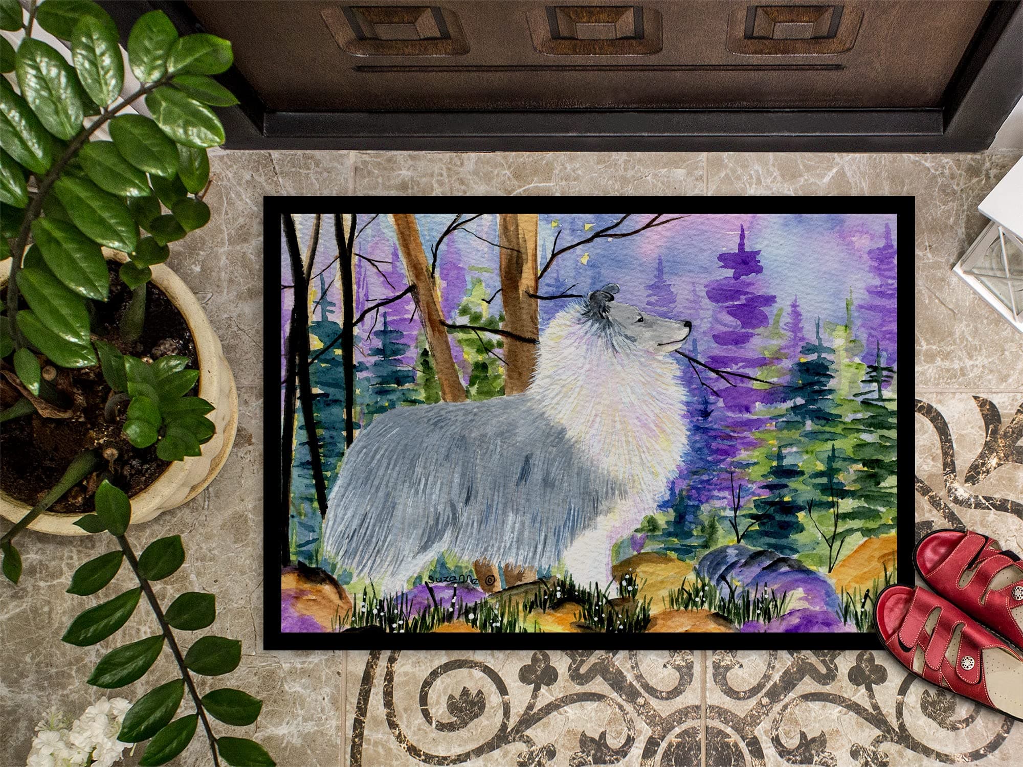 Caroline's Treasures SS8636MAT Sheltie Doormat 18x27 Front Door Mat Indoor Outdo - Thumbnail 3