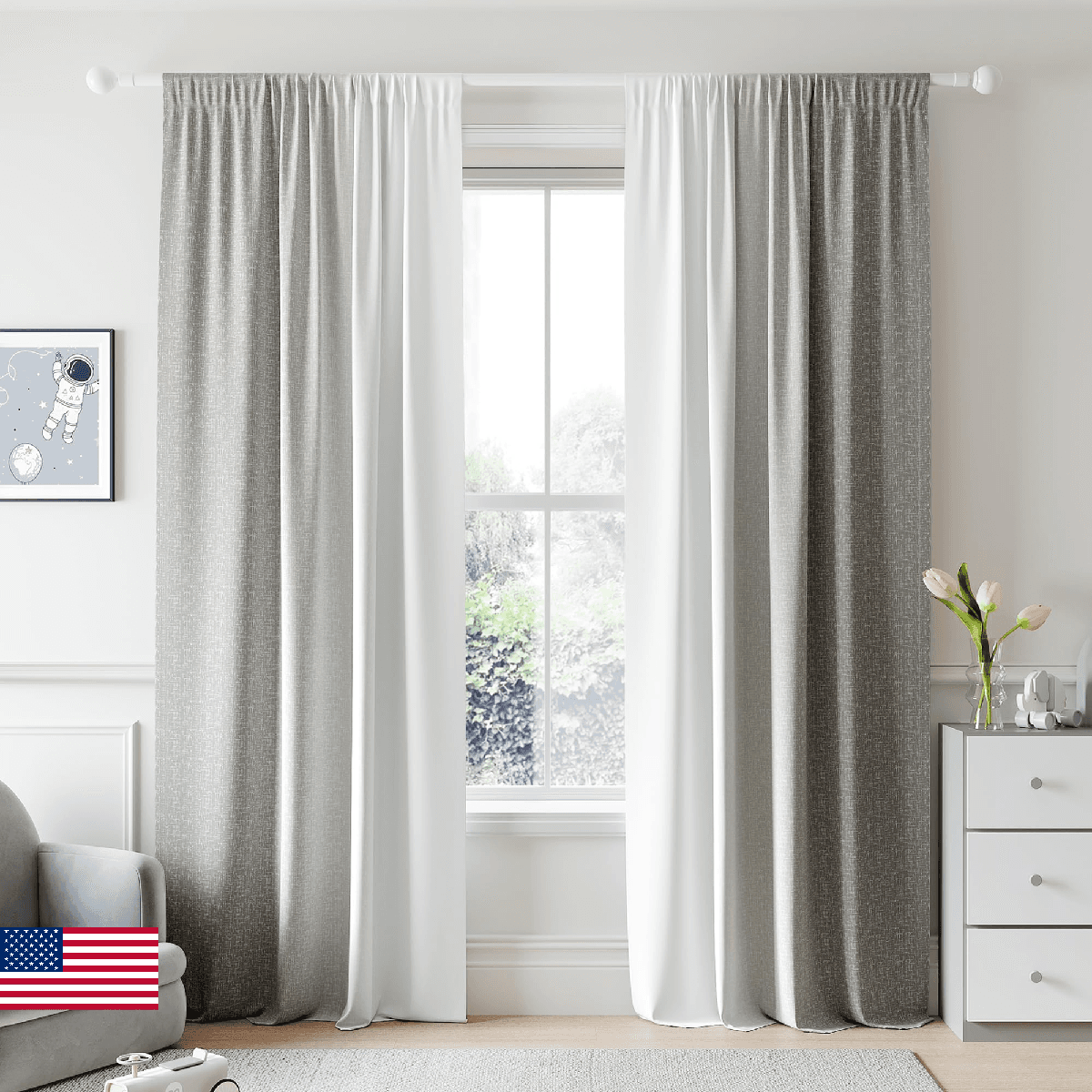Geomoroccan Ombre 100% Blackout Curtains 90 Inches Long 2 Panels for Bedroom Liv - Image 1