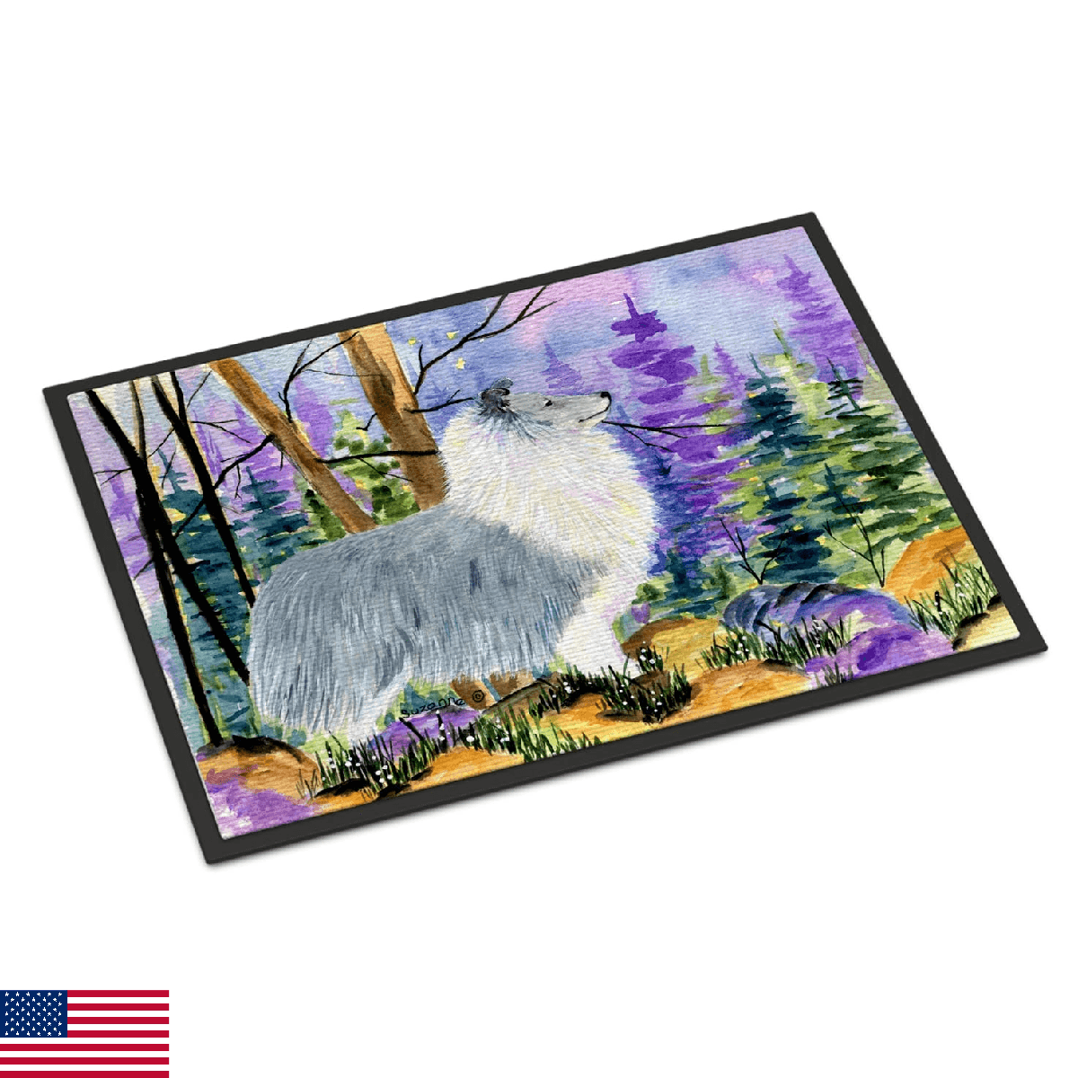 Caroline's Treasures SS8636MAT Sheltie Doormat 18x27 Front Door Mat Indoor Outdo - Image 1