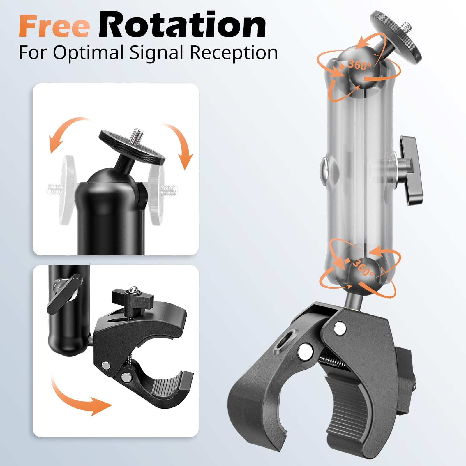 UBeesize Starlink Mini Mount, Adjustable Roof Rack RV Pole Mount Kit for Starlin - Thumbnail 3