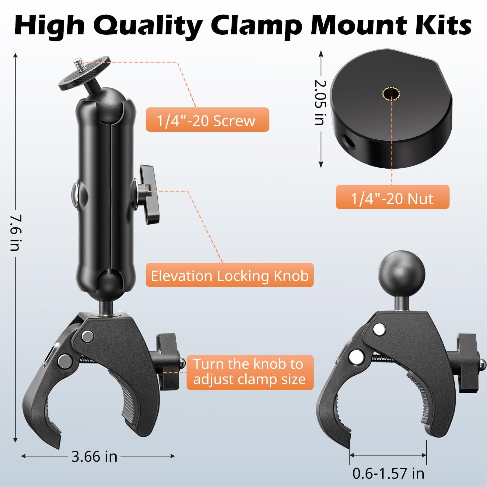 UBeesize Starlink Mini Mount, Adjustable Roof Rack RV Pole Mount Kit for Starlin - Thumbnail 4