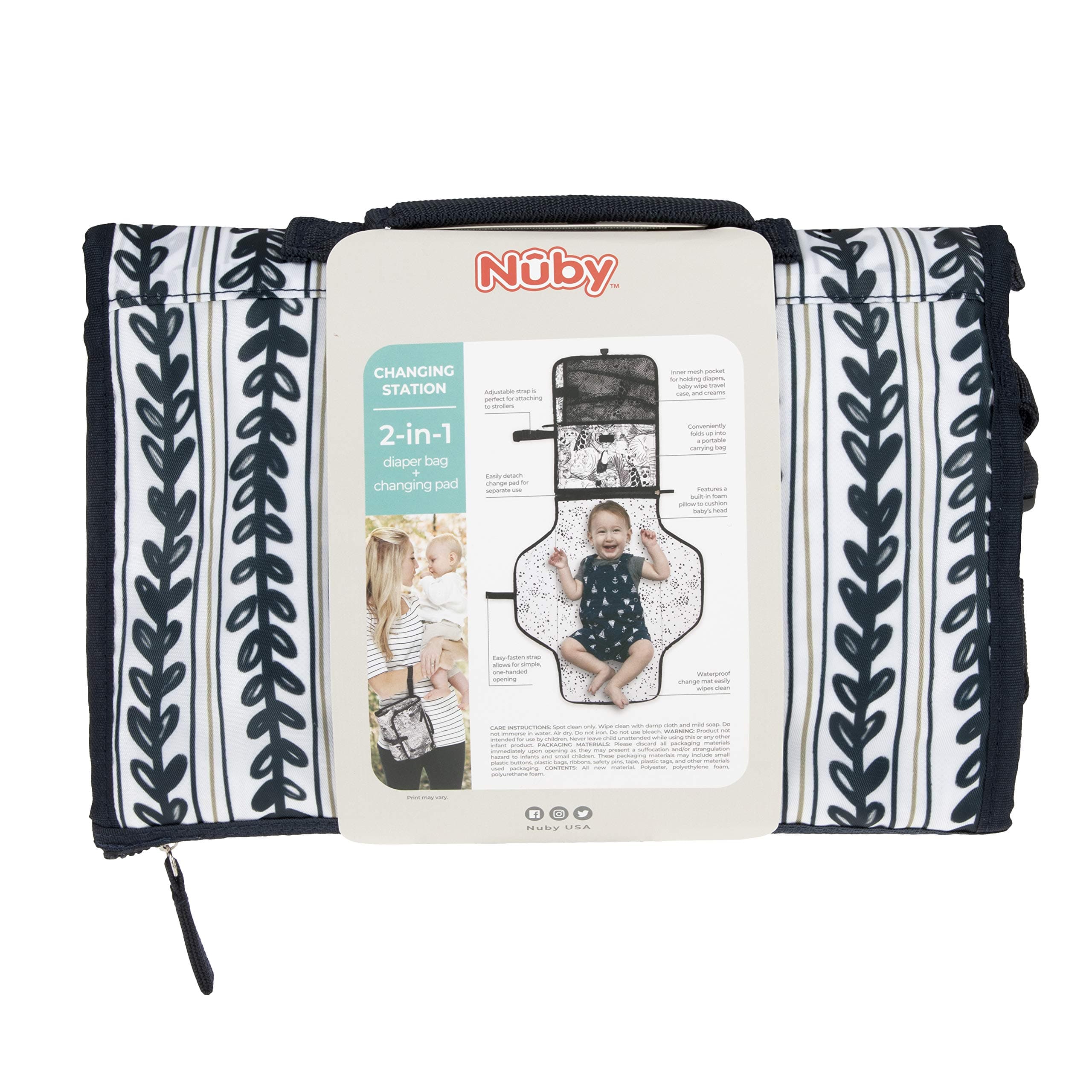 Nuby Portable Baby Changing Pad Station, Quick Wipe Clean Changing Mat with Buil - Thumbnail 7