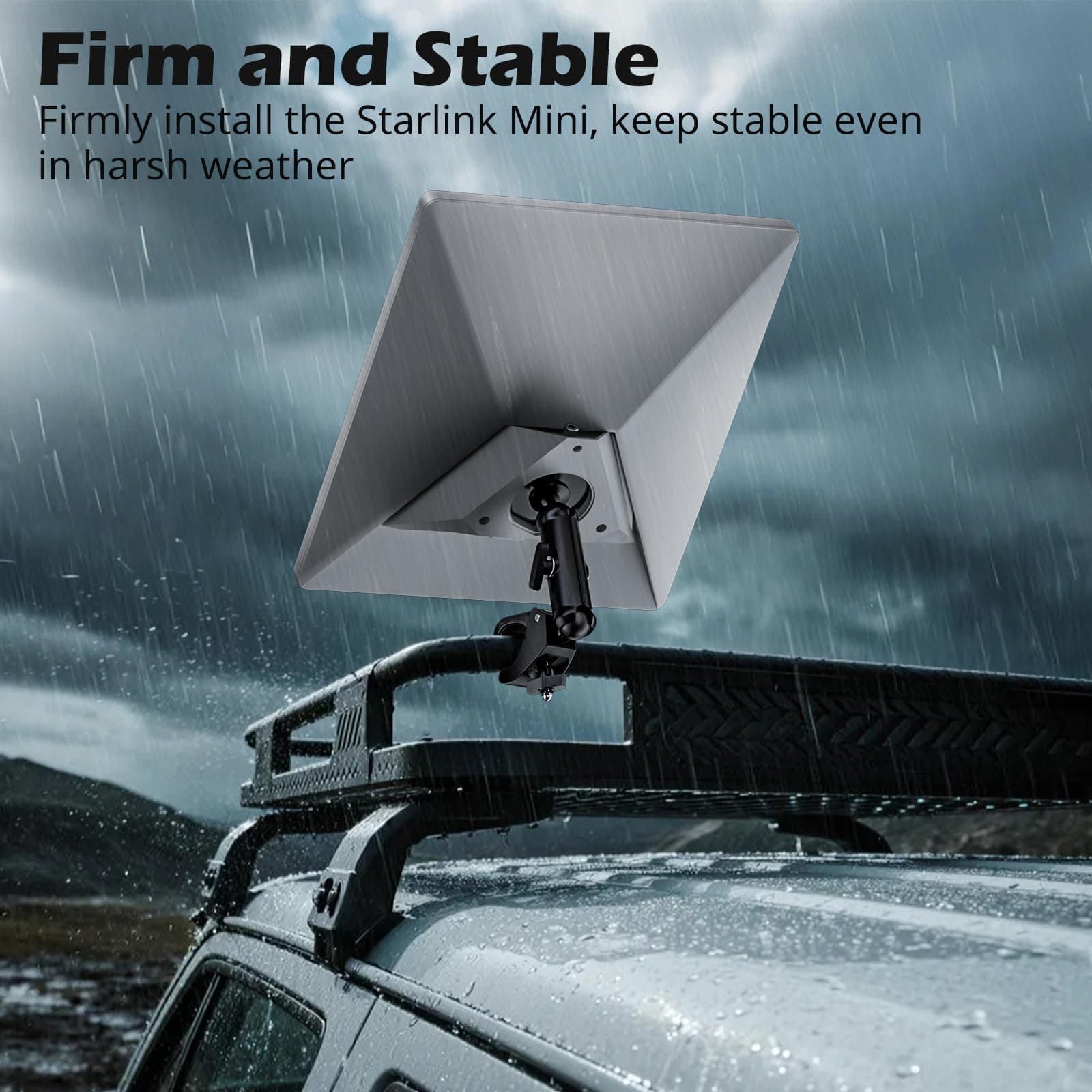 UBeesize Starlink Mini Mount, Adjustable Roof Rack RV Pole Mount Kit for Starlin - Thumbnail 7