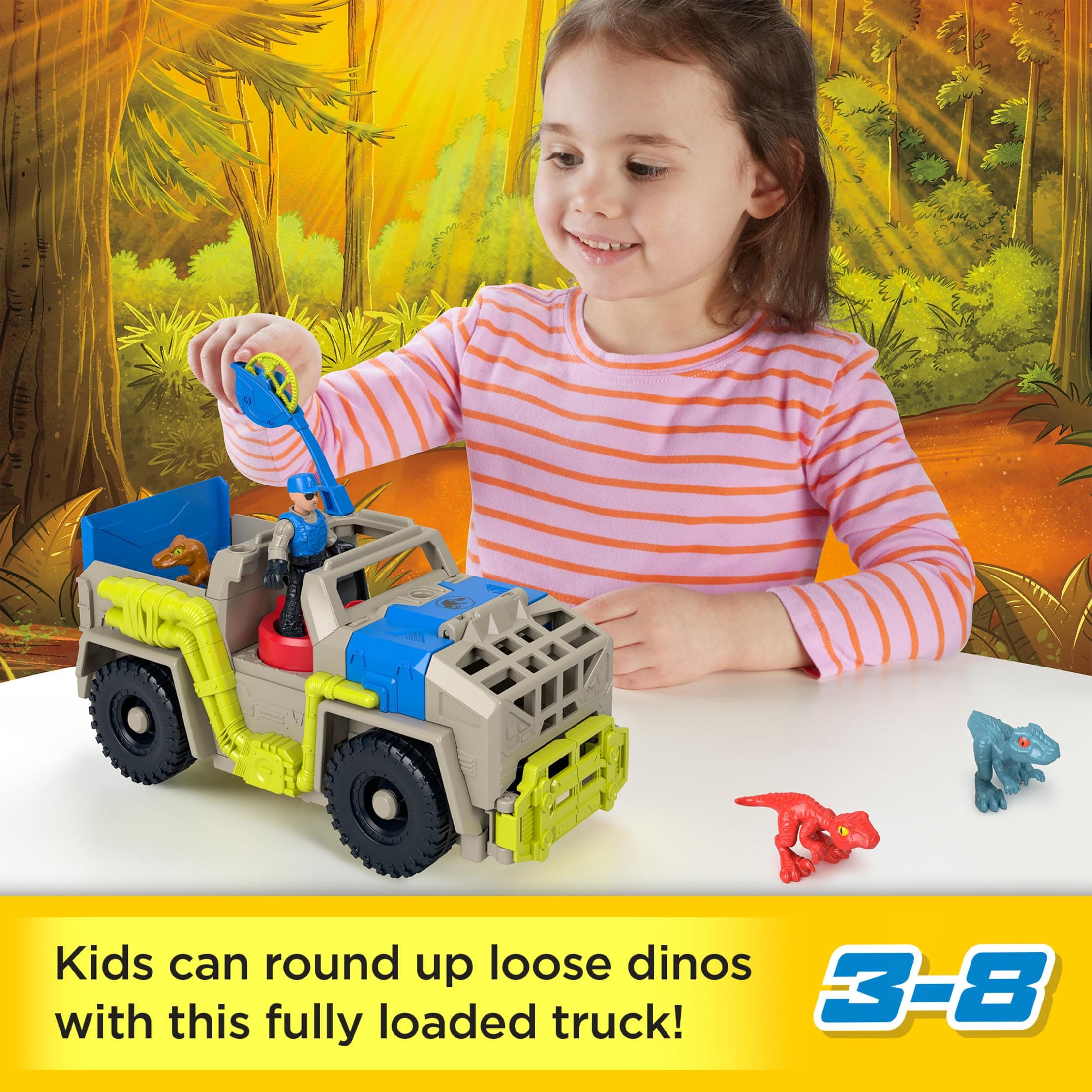 ​Fisher-Price Imaginext Jurassic World Dinosaur Toys Track & Transport Dino Truc - Thumbnail 2