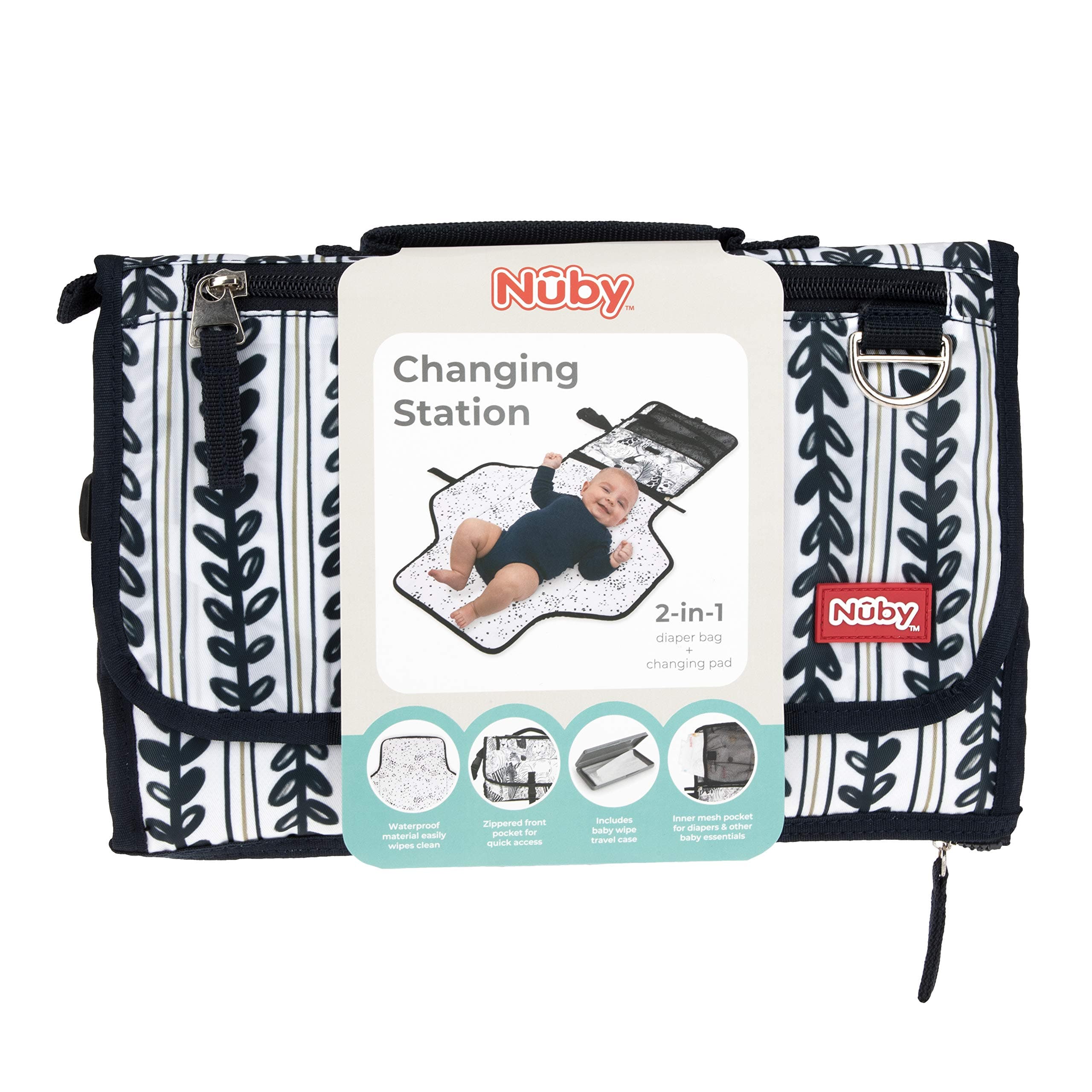 Nuby Portable Baby Changing Pad Station, Quick Wipe Clean Changing Mat with Buil - Thumbnail 6