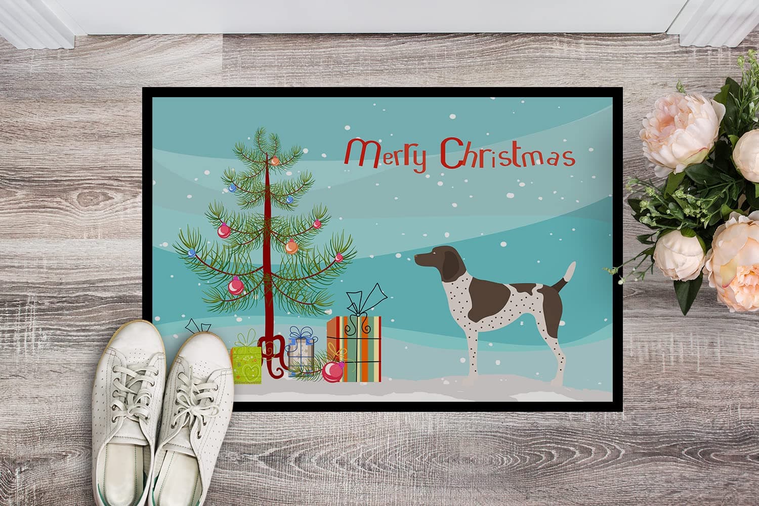 Caroline's Treasures BB8445MAT German Shorthaired Pointer Christmas Doormat 18x2 - Thumbnail 2