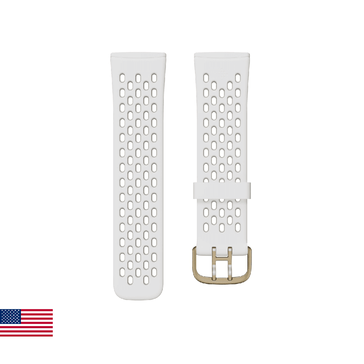 Fitbit Sense Versa 3 Accessory Band, Official Product, Sport, White/Lunar White, - Image 1