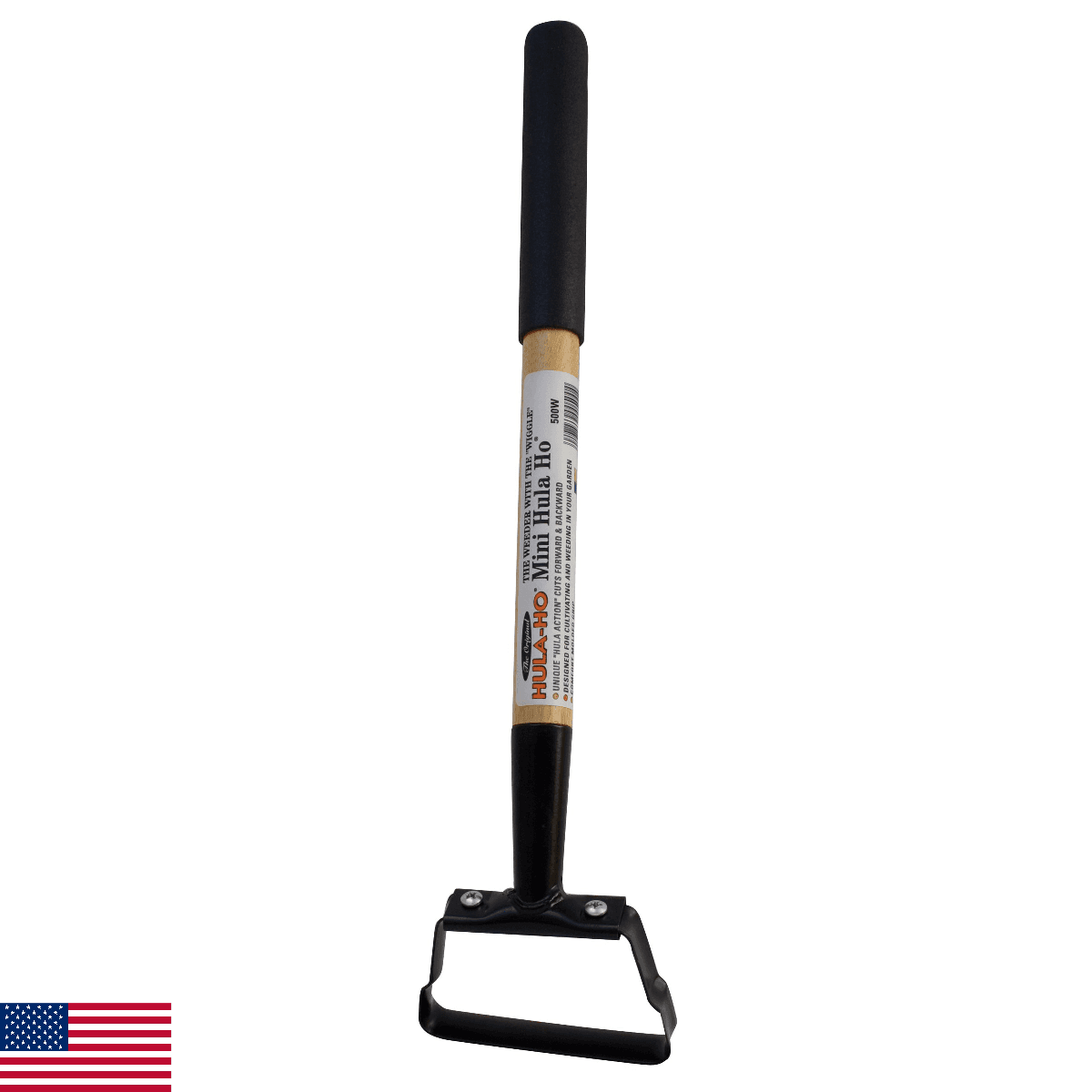 Flexrake 500W Hula-Ho Mini Flexrake Hula-Ho with 14-Inch Wood Handle - Image 1