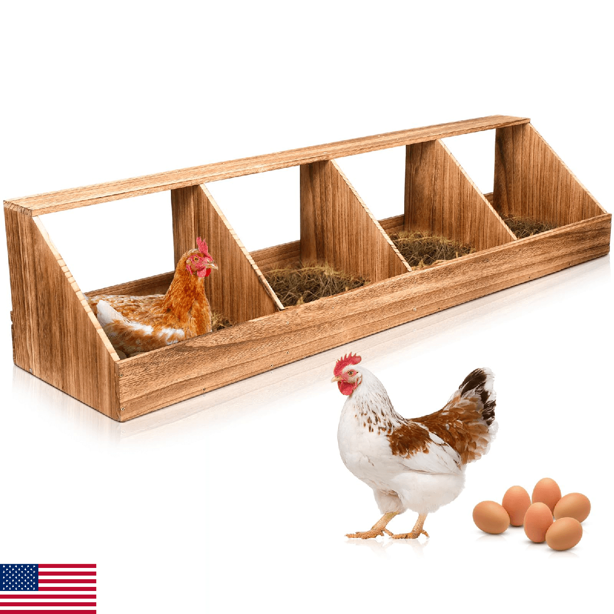 CroBlissful Chicken Nesting Boxes, Chicken Laying Boxes Coop Accessories Roostin - Image 1