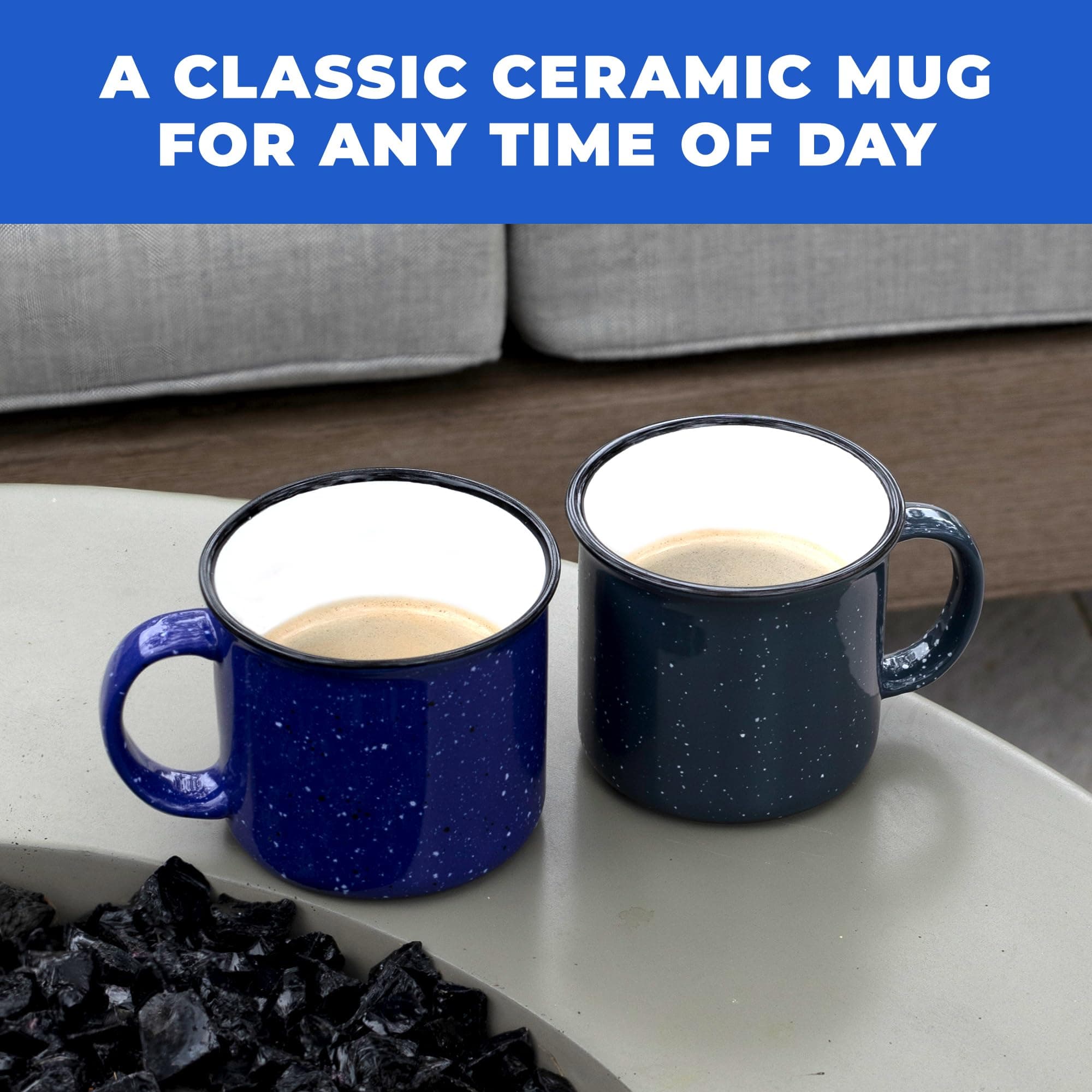 Gifts by Design Set of 8 Ceramic Campfire Mugs – 15 Oz, Orange – Coffee & Tea Cu - Thumbnail 3