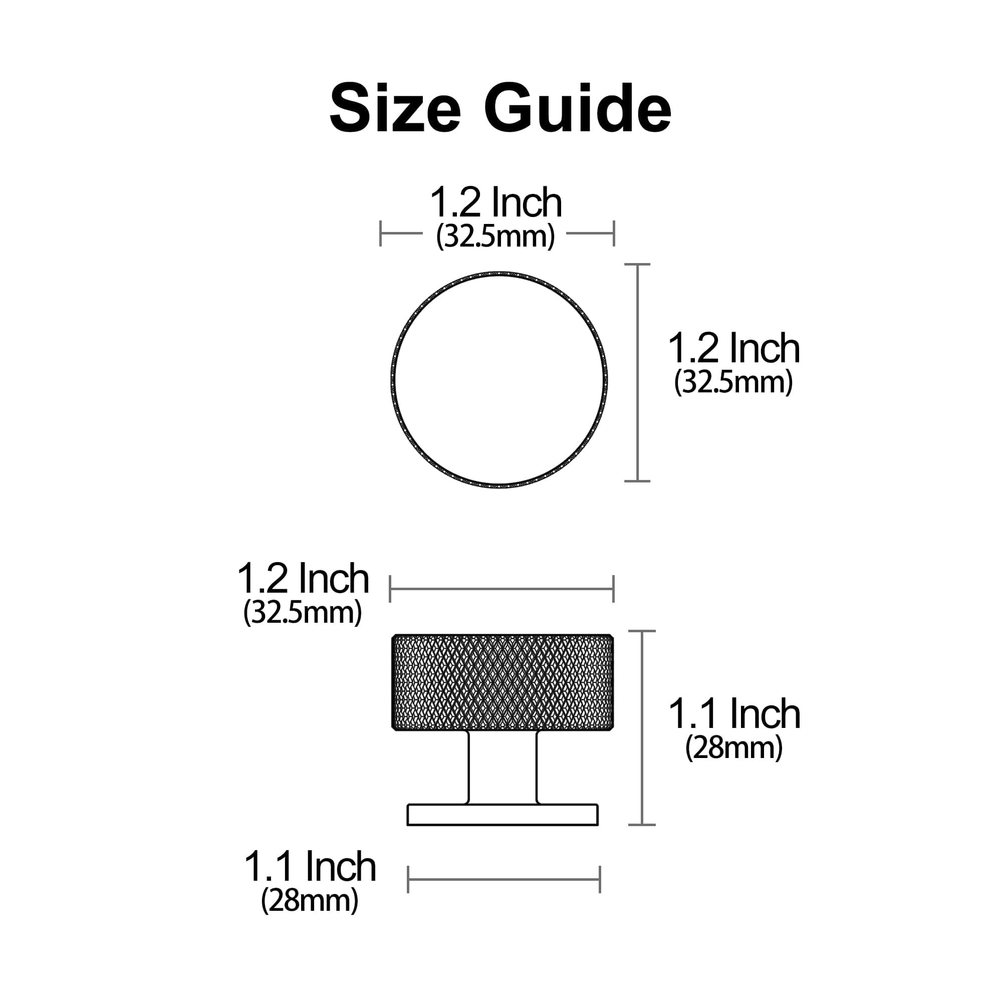 Alzassbg 10 Pack Champagne Bronze Cabinet Knobs 1.2in Knurled Round Kitchen Draw - Thumbnail 4