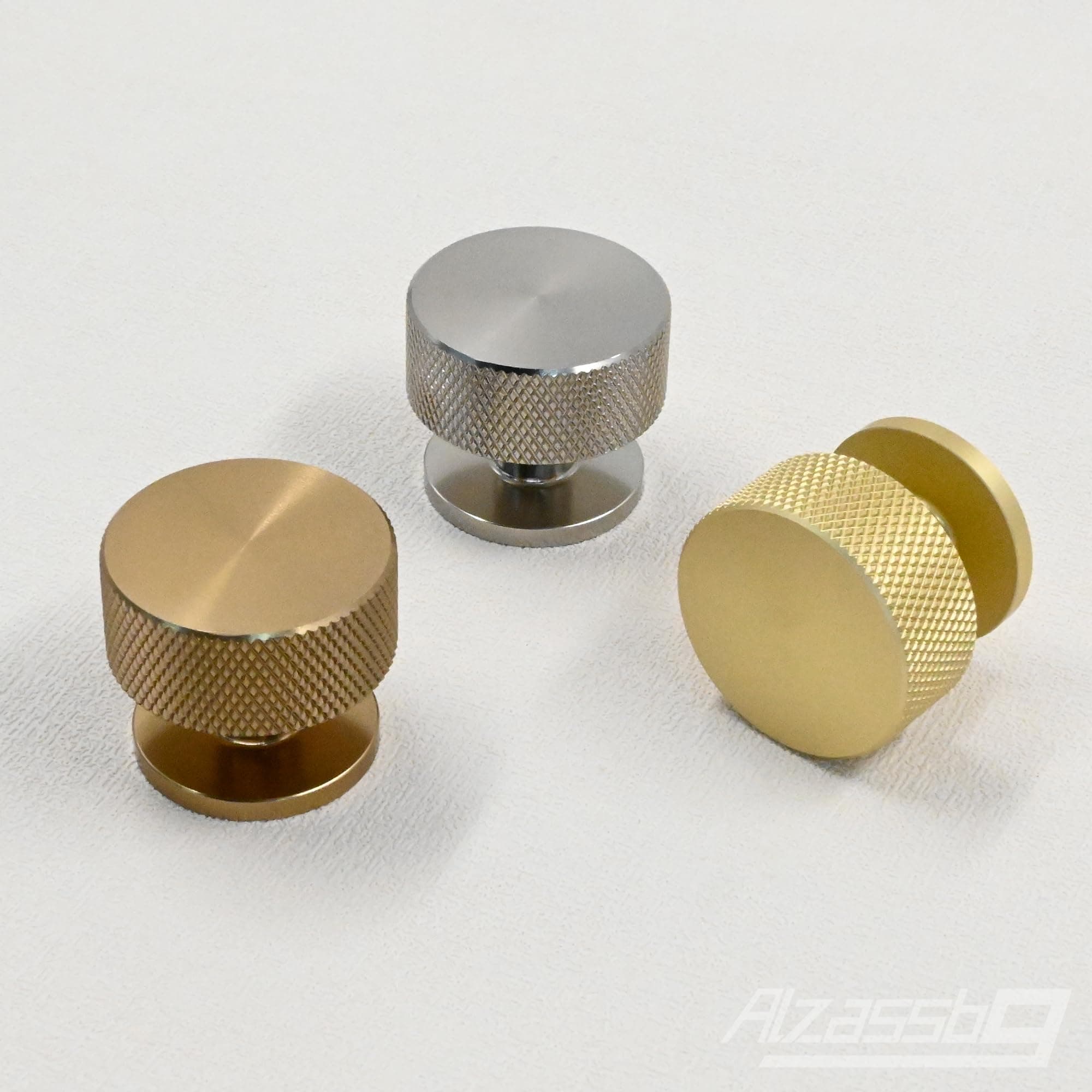 Alzassbg 10 Pack Champagne Bronze Cabinet Knobs 1.2in Knurled Round Kitchen Draw - Thumbnail 3