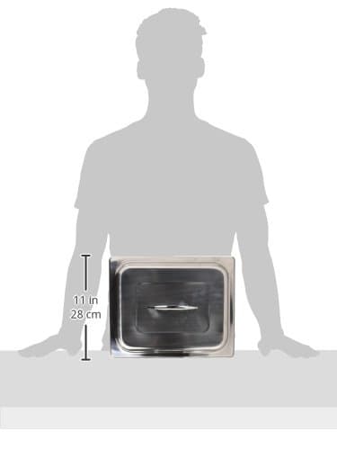 Winco Half Size Dome Cover with Handle Stainless Steel Medium - Thumbnail 2