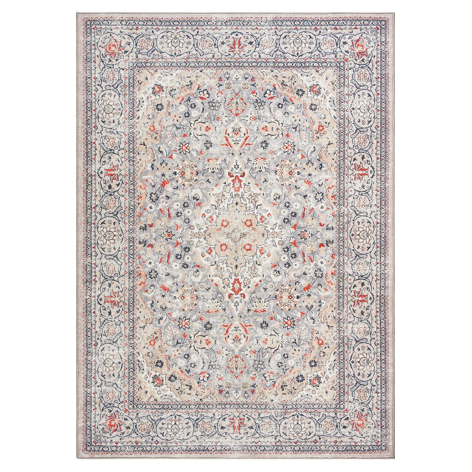 Goideal Washable Rug 3x5 Beige Non Slip Indoor Low Pile Carpet Rubber Backing - Thumbnail 7