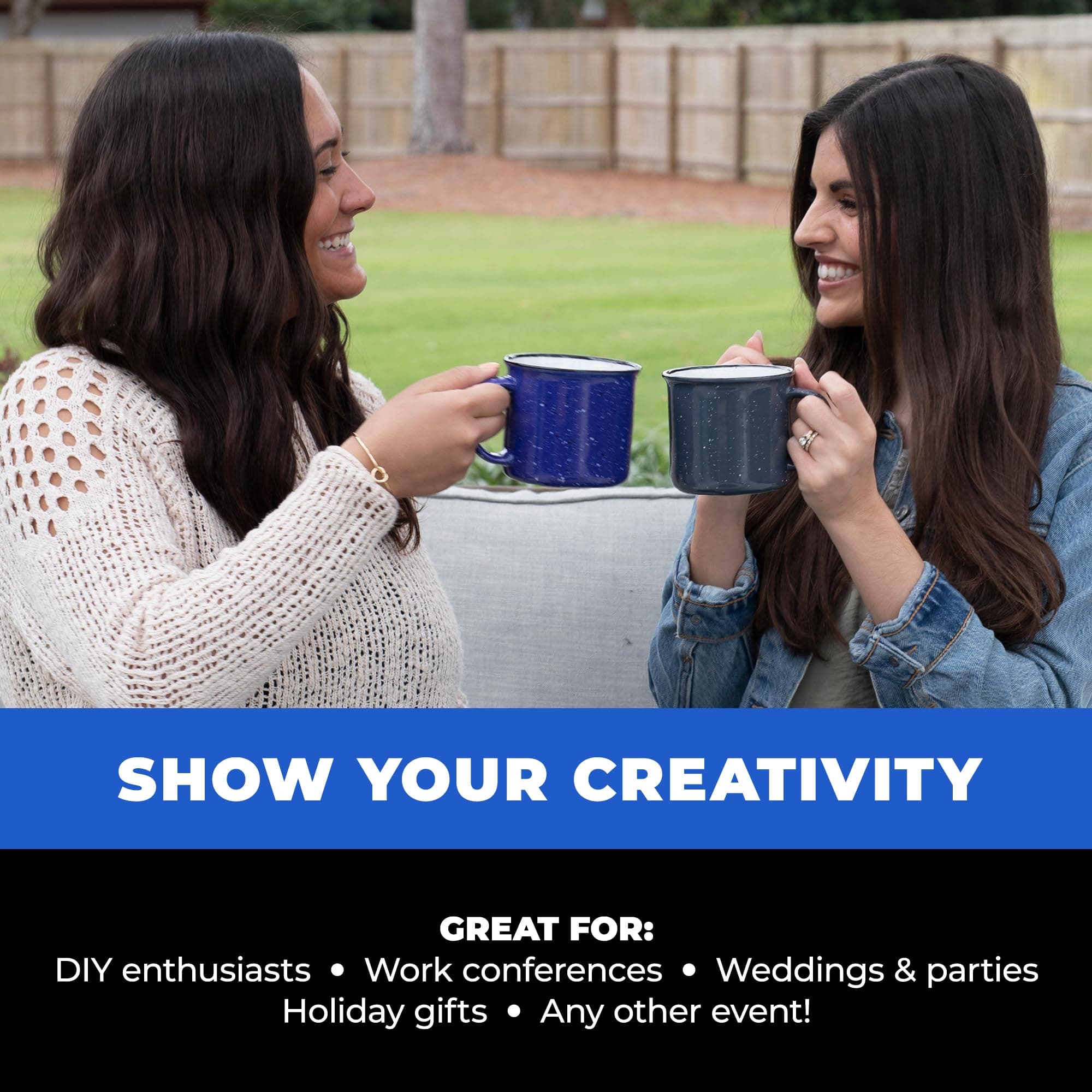 Gifts by Design Set of 8 Ceramic Campfire Mugs – 15 Oz, Orange – Coffee & Tea Cu - Thumbnail 4