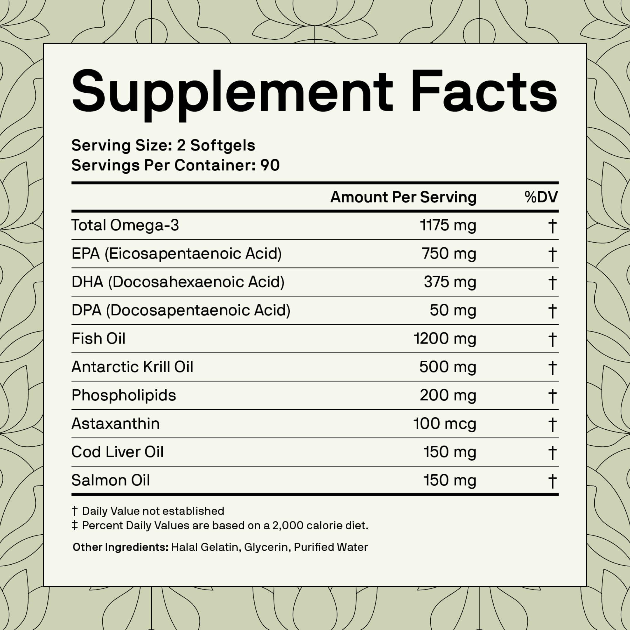 Nutriissa Full Spectrum Omega-3 – 2000 mg Oil Blend (Krill, Cod & Salmon Oil) – - Thumbnail 3