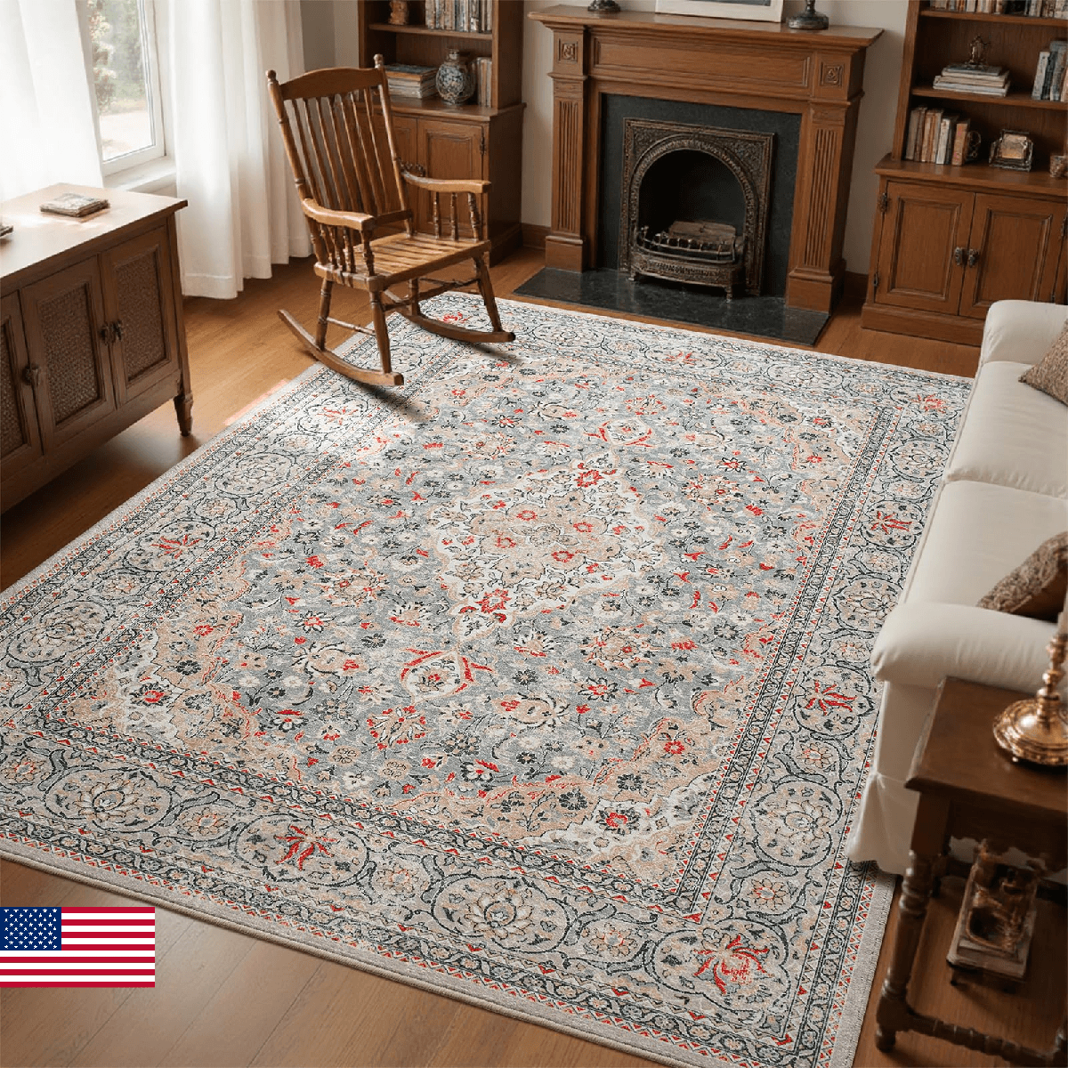 Goideal Washable Rug 3x5 Beige Non Slip Indoor Low Pile Carpet Rubber Backing - Image 1