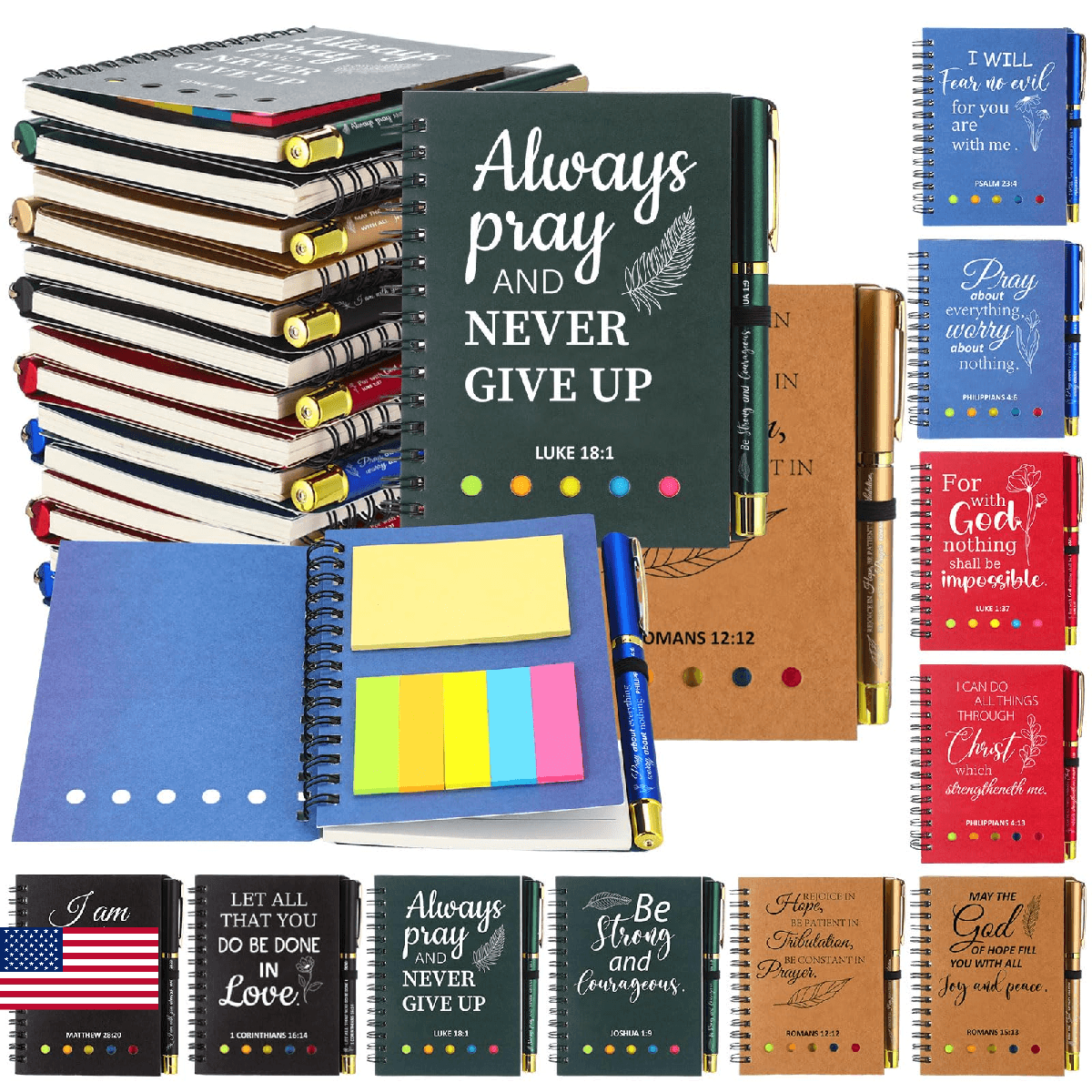 Zhanmai 30 Sets Christian Gifts Bulk Spiral Notebook Prayer Journal Religious No - Image 1