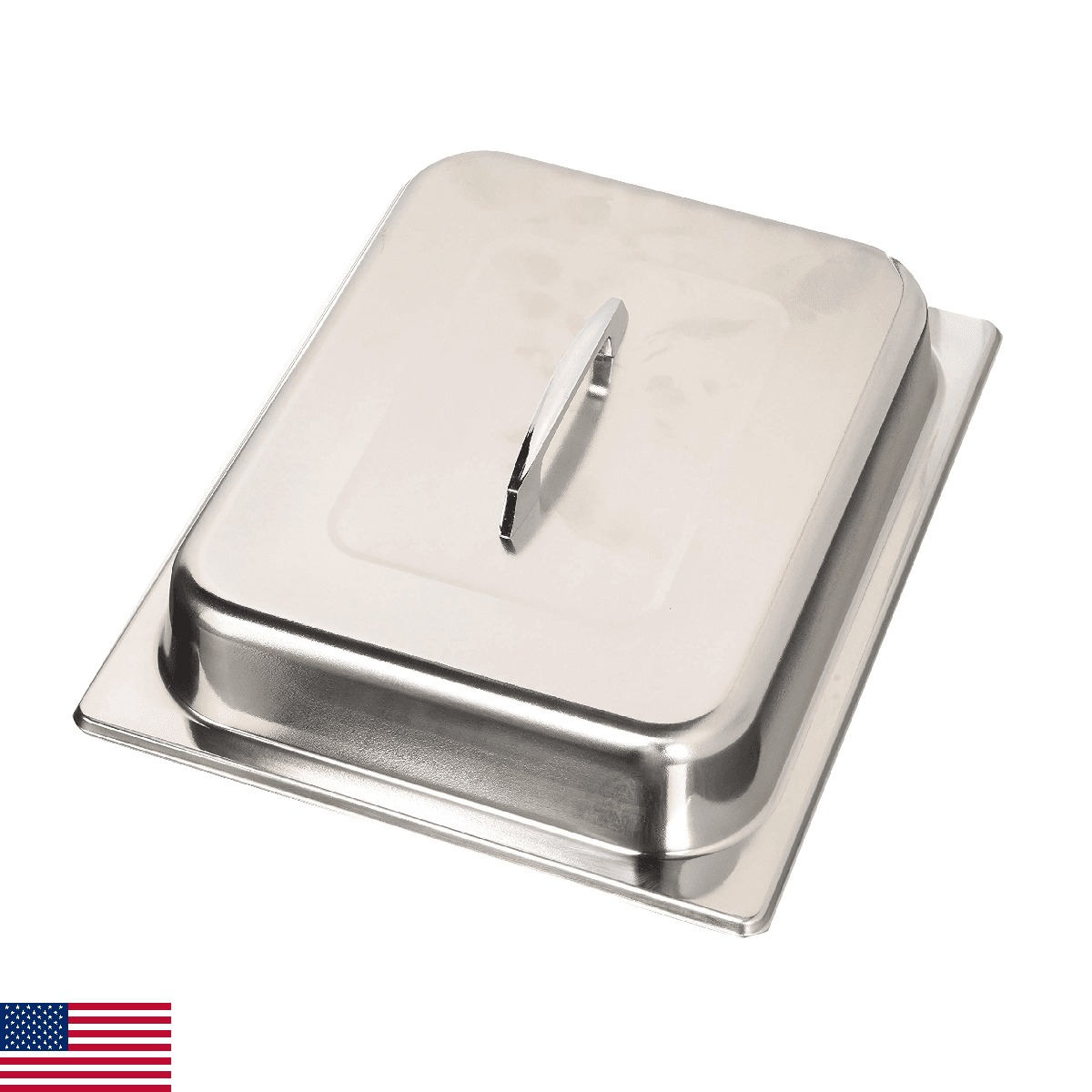 Winco Half Size Dome Cover with Handle Stainless Steel Medium - Image 1