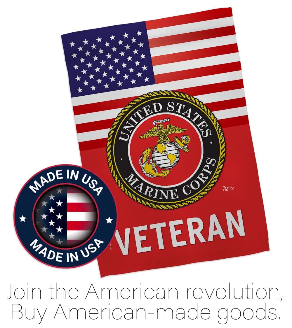 US Marine Corps Veteran Garden Flag - Set with Stand Armed Forces USMC Semper Fi - Thumbnail 5