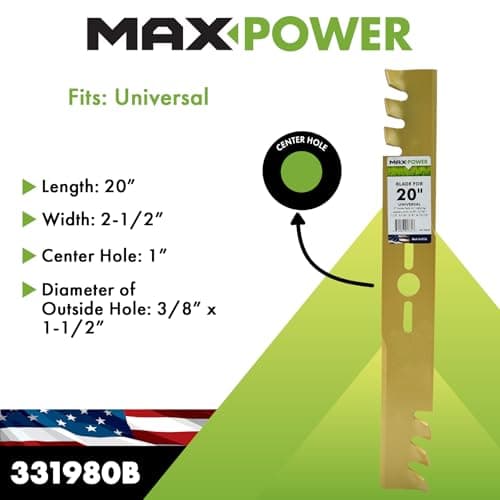 Maxpower 331980B 20-Inch Universal Gold Metal Mulching Blade,yellow - Thumbnail 2