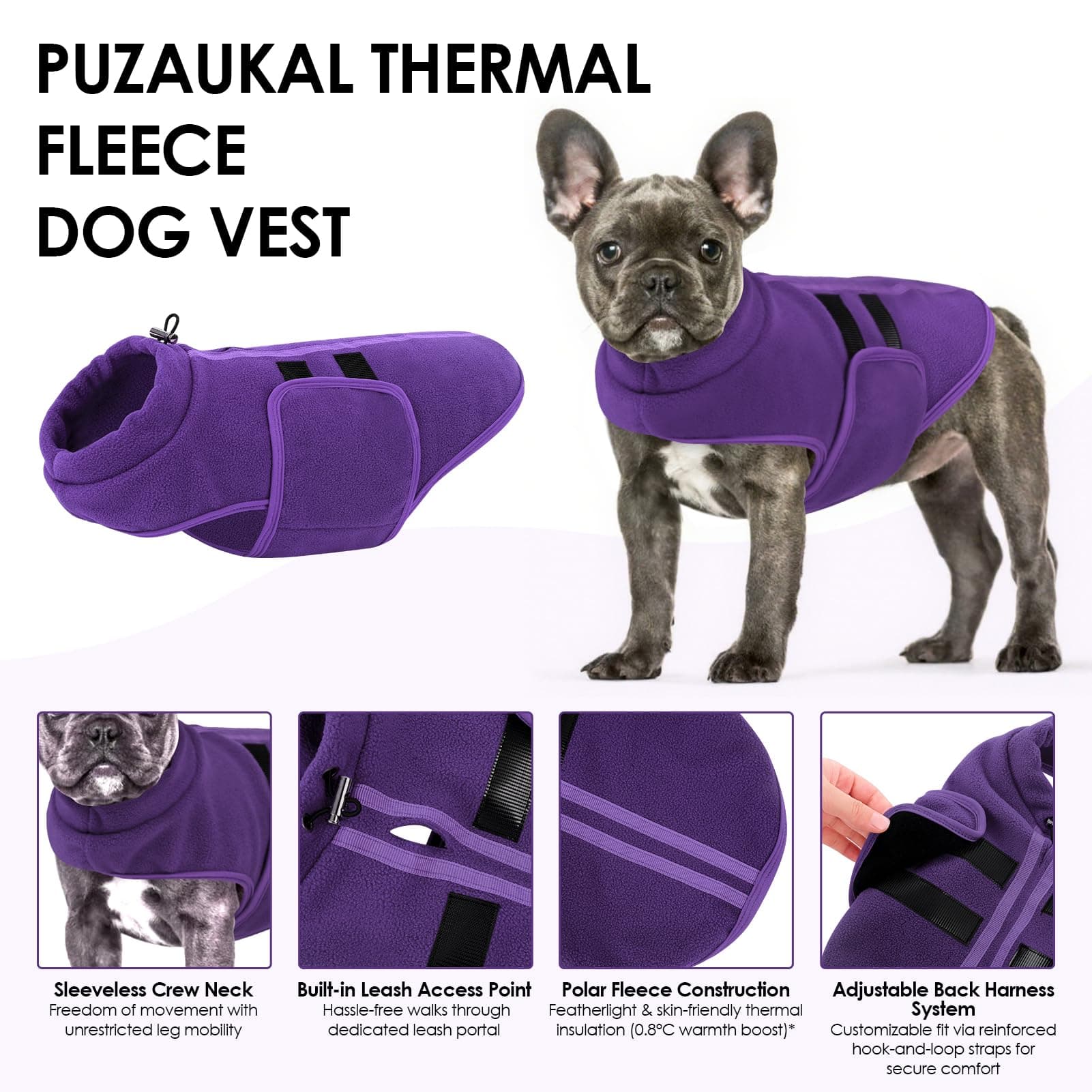 PUZAUKAL Dog Sweater,Adjustable Dog Sweaters for Small, Medium and Large Dogs Bo - Thumbnail 2