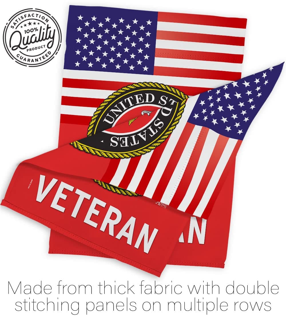 US Marine Corps Veteran Garden Flag - Set with Stand Armed Forces USMC Semper Fi - Thumbnail 7