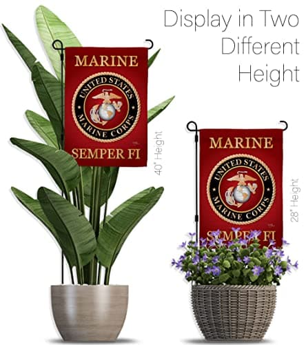 Marine Corps Garden Flag Set with Stand USMC Semper Fi Military Veteran Official - Thumbnail 11