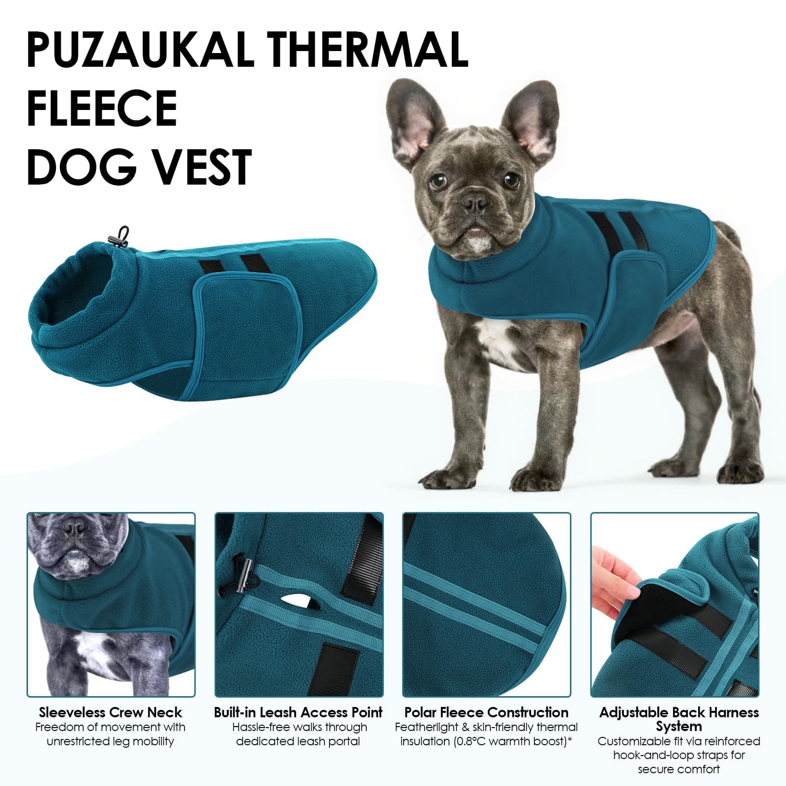 PUZAUKAL Dog Sweater,Adjustable Dog Sweaters for Small, Medium and Large Dogs Bo - Thumbnail 2
