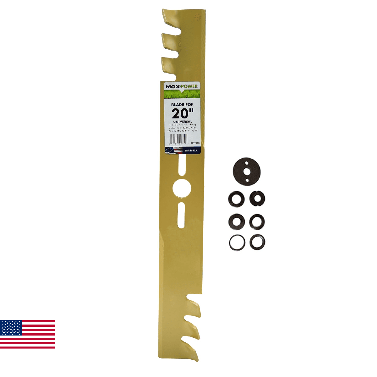 Maxpower 331980B 20-Inch Universal Gold Metal Mulching Blade,yellow - Image 1