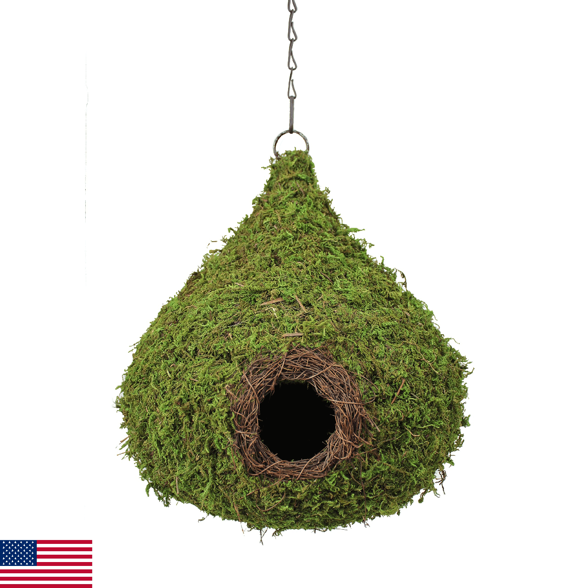 SuperMoss (56010) Raindrop Birdhouse with Chain, 10 by 13-Inch, Fresh Green - Image 1