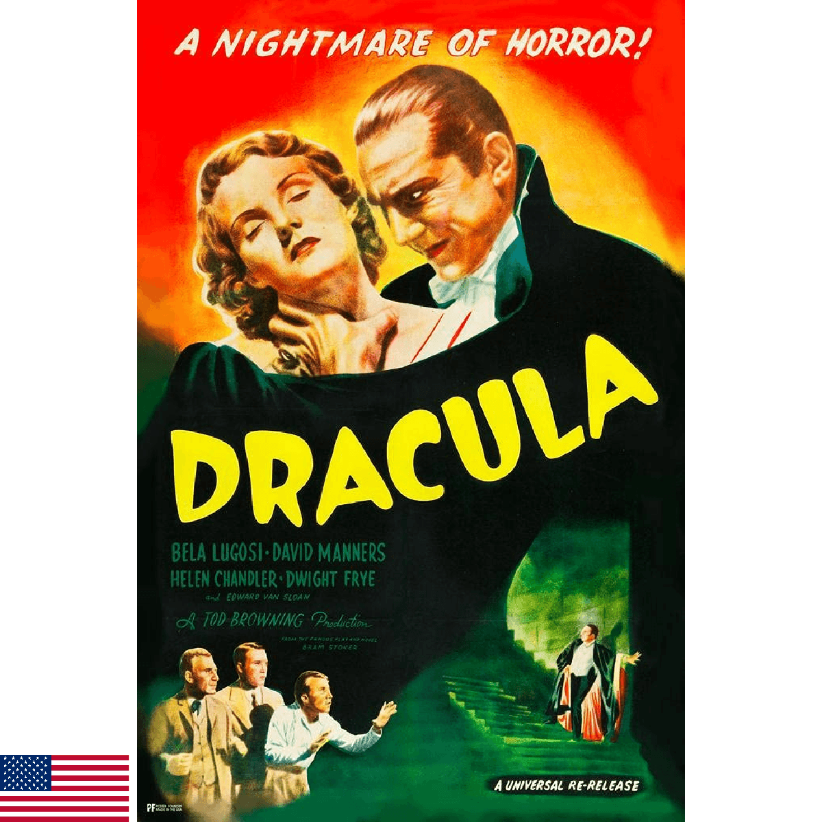 Dracula 1931 Bela Lugosi Nightmare Of Horror Retro Vintage Horror Movie Poster H - Image 1