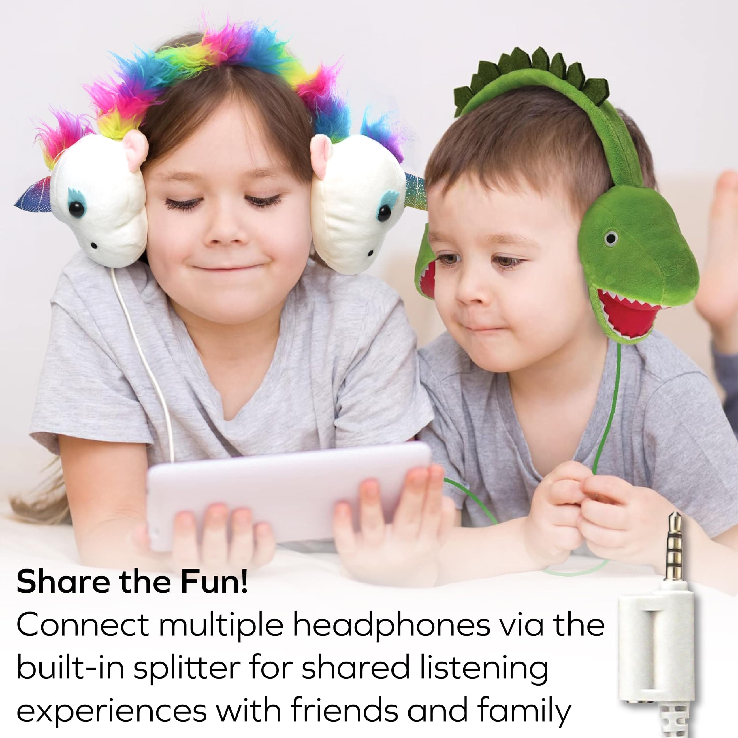 Coby Zooland Wired Plush Kids’ Headphones, Portable Over-Ear Headphones with 3.5 - Thumbnail 4