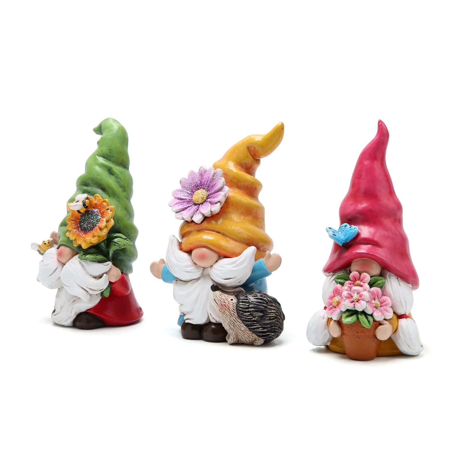 Hodao Set of 3 Spring Gnome Decorations Flower Gnomes Ornaments Decor Summer Out - Thumbnail 2