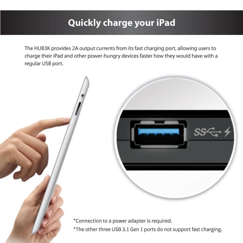 Transcend USB 3.0 4-Port Hub TS-HUB3K, Black - Thumbnail 10