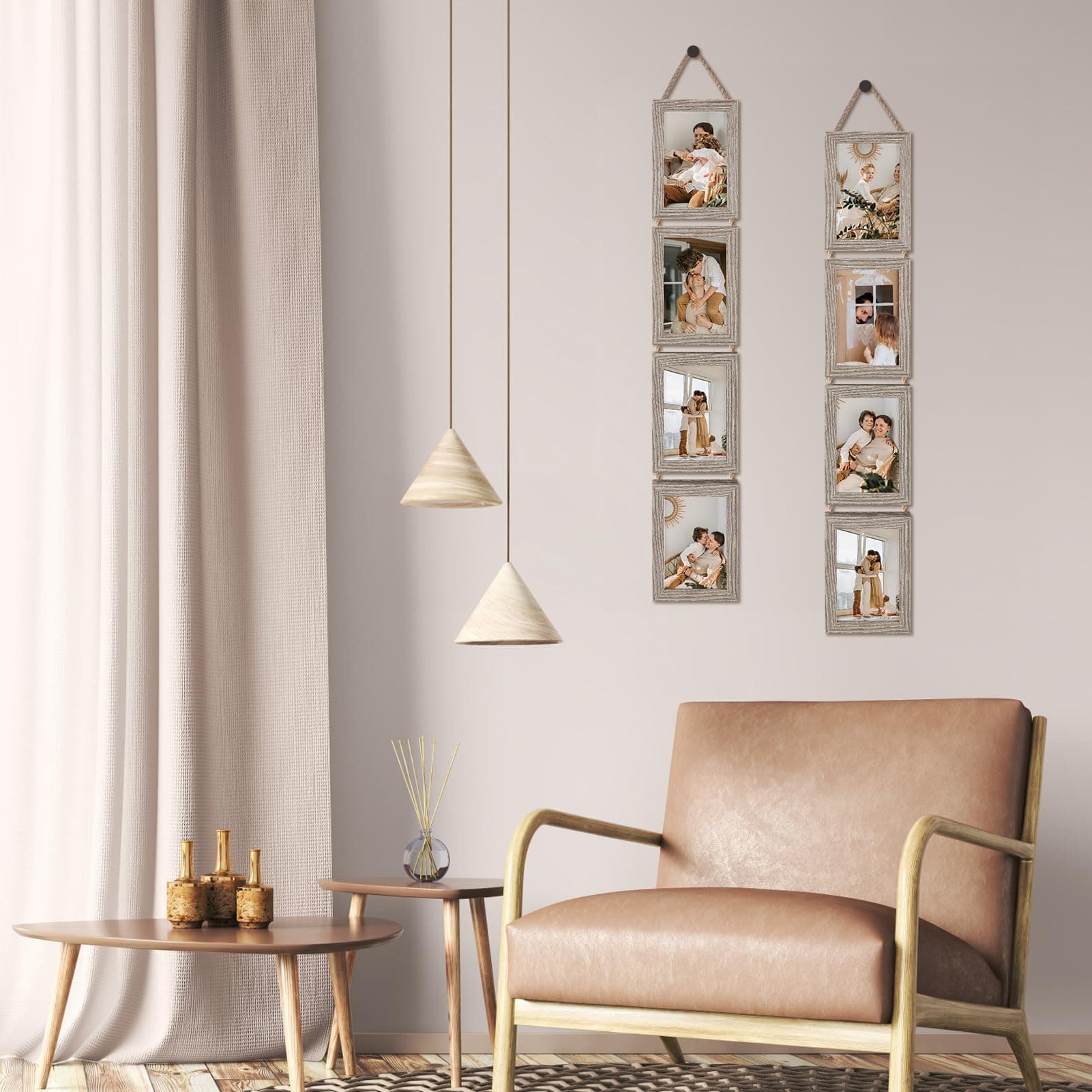 QUTREY 4x6 Hanging Picture Frames Collage Set of 2, 4 Openings 4 x 6 Photo Frame - Thumbnail 4