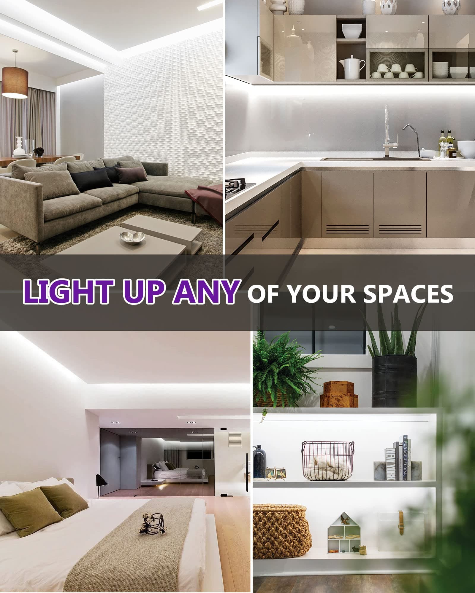 HitLights White COB LED Strip Lights 5000K 16.4ft 12V Tape Light 2640 LEDs 426 l - Thumbnail 7