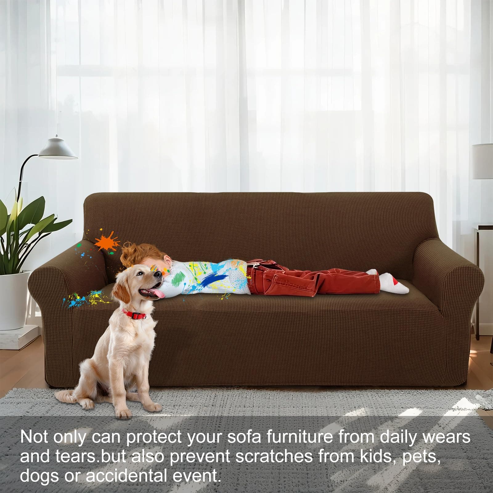 Luxshare Home Stretch Couch Cover Washable Sofa Slipcover Furniture Protector wi - Thumbnail 2