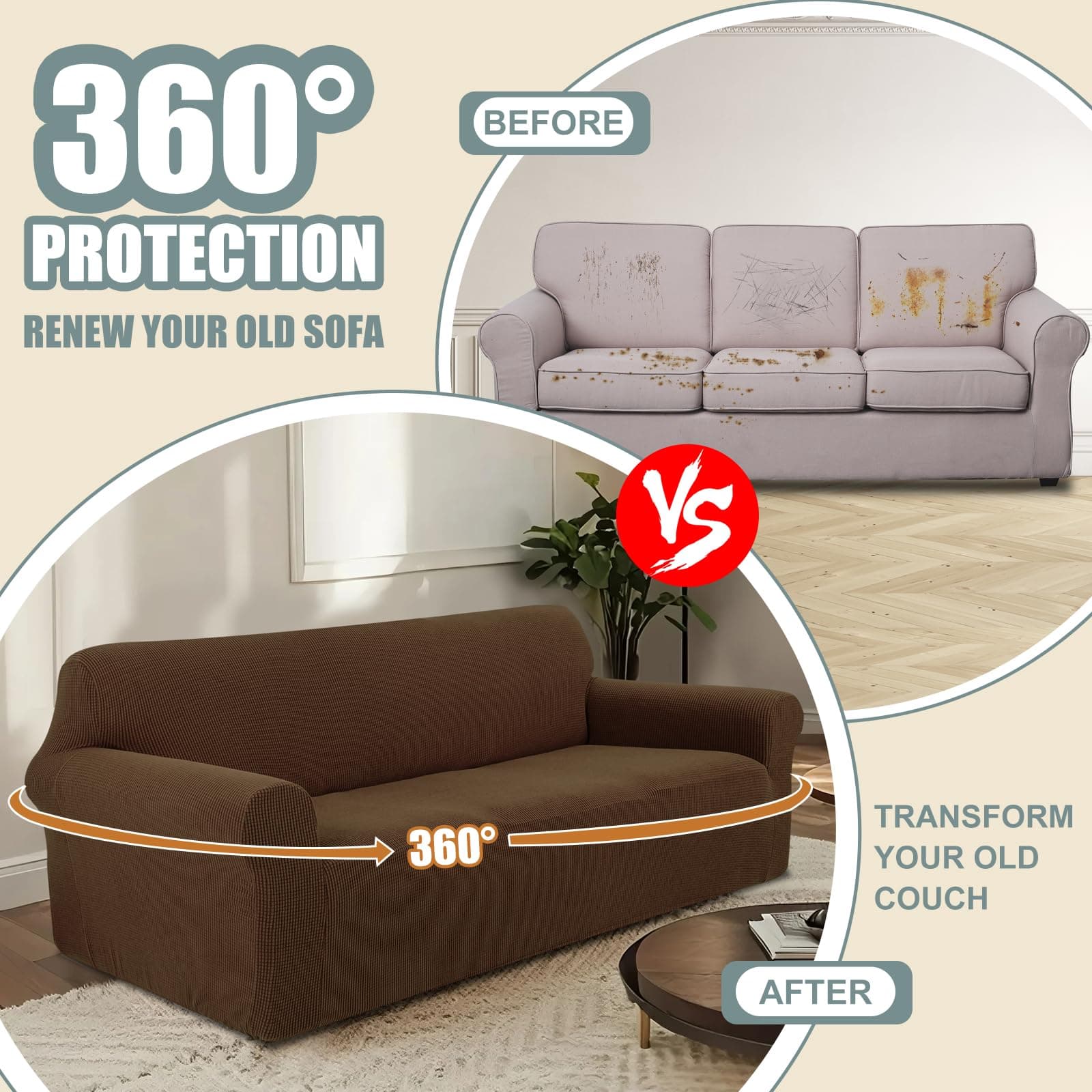 Luxshare Home Stretch Couch Cover Washable Sofa Slipcover Furniture Protector wi - Thumbnail 4