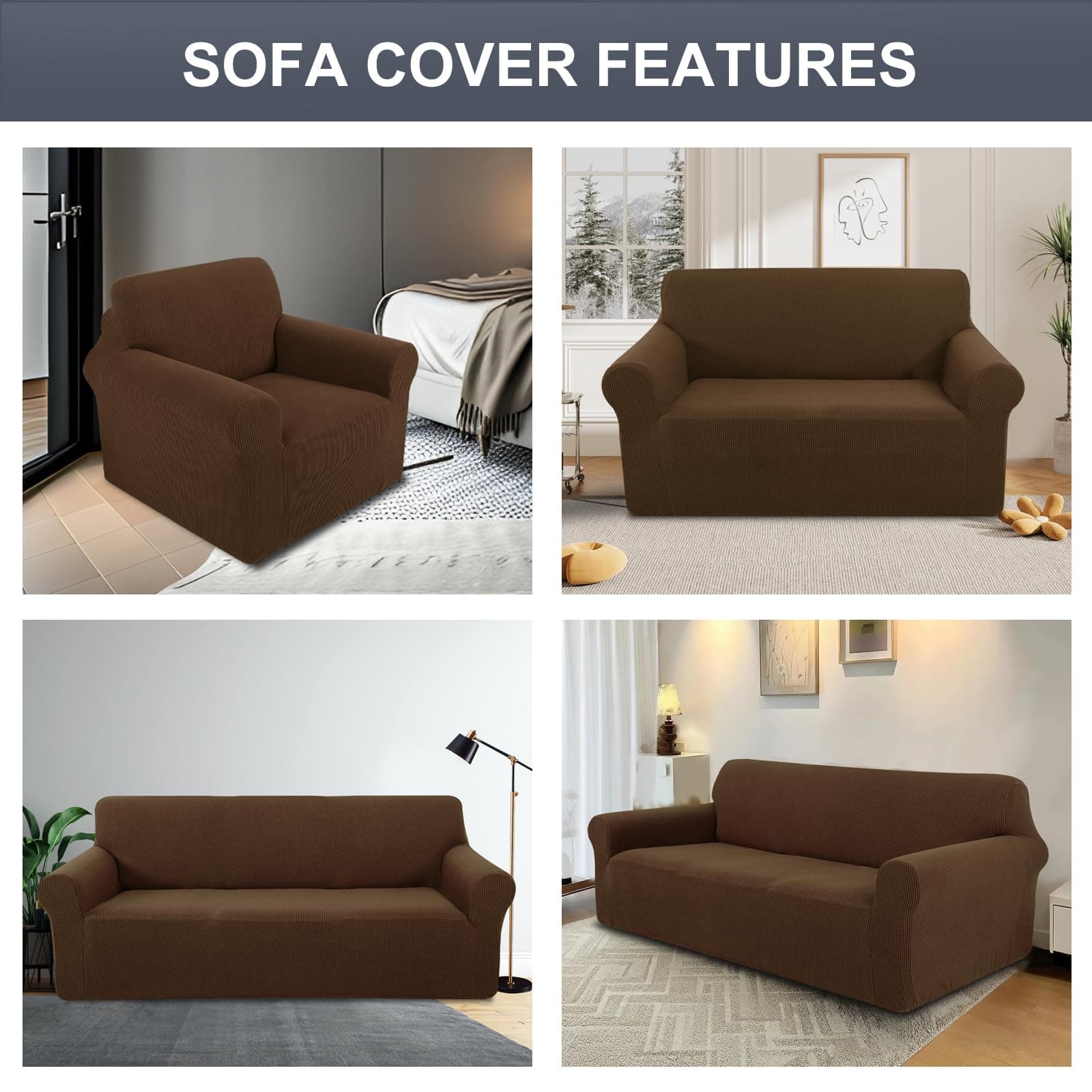 Luxshare Home Stretch Couch Cover Washable Sofa Slipcover Furniture Protector wi - Thumbnail 7