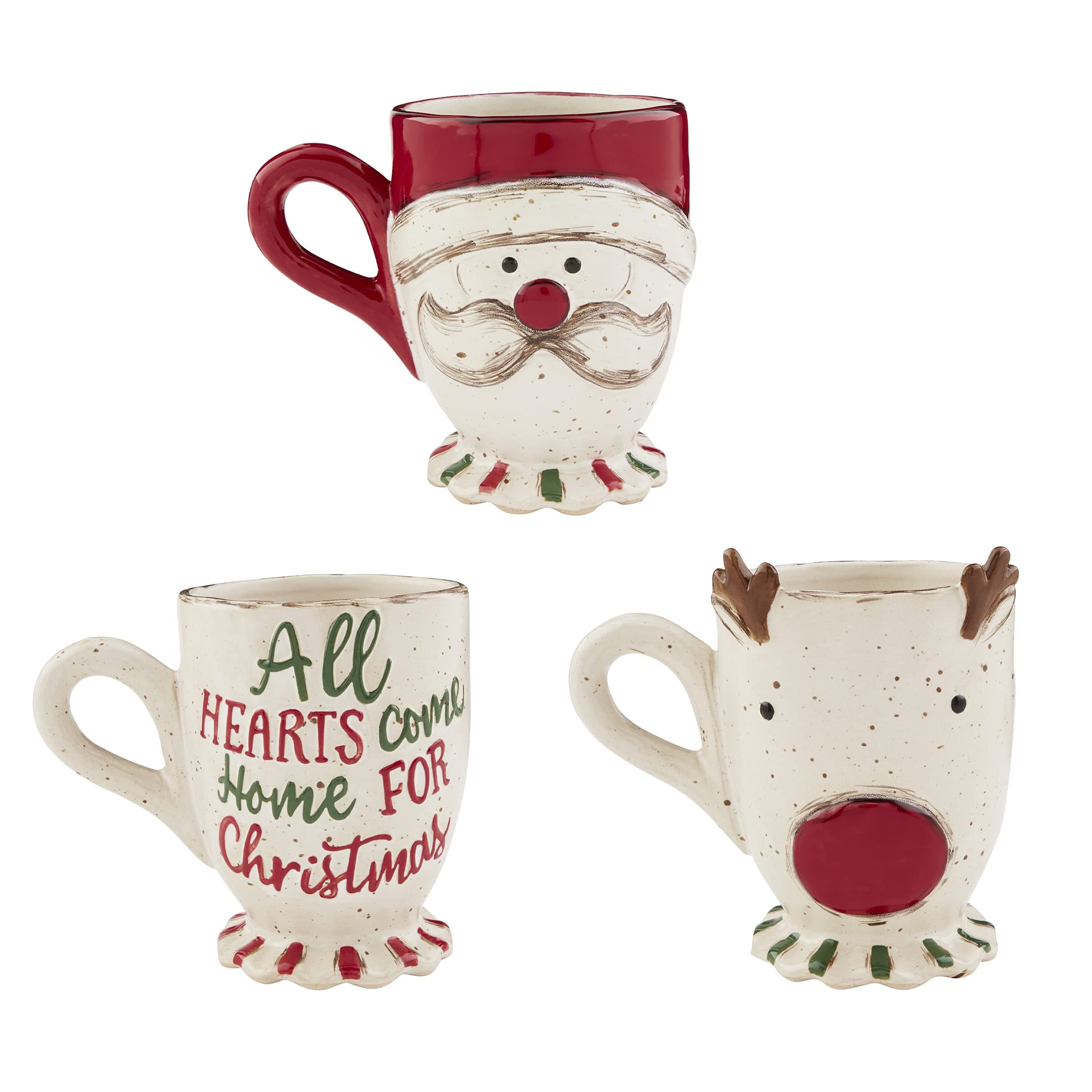 Mud Pie Farmhouse Christmas Pedestal Mug, Reindeer Farm, 16 oz - Thumbnail 2
