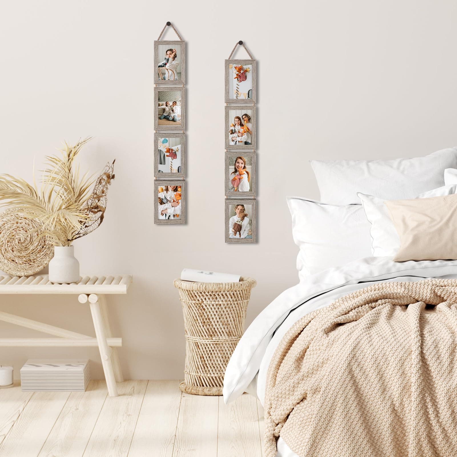 QUTREY 4x6 Hanging Picture Frames Collage Set of 2, 4 Openings 4 x 6 Photo Frame - Thumbnail 5